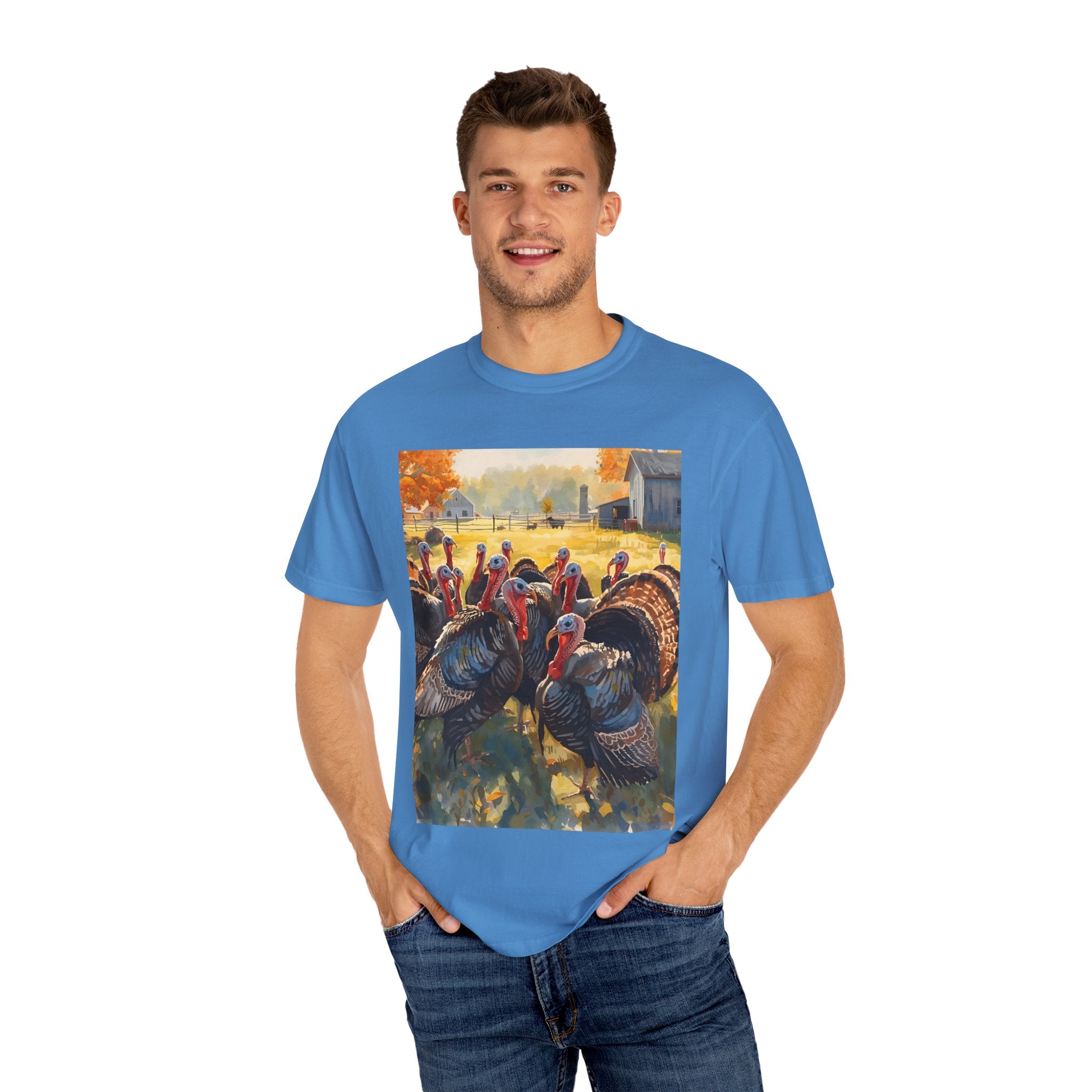 Thanksgiving Turkey T-Shirt, Unisex Holiday Shirt, Fall Apparel, Cozy Gift, Autumn Fashion