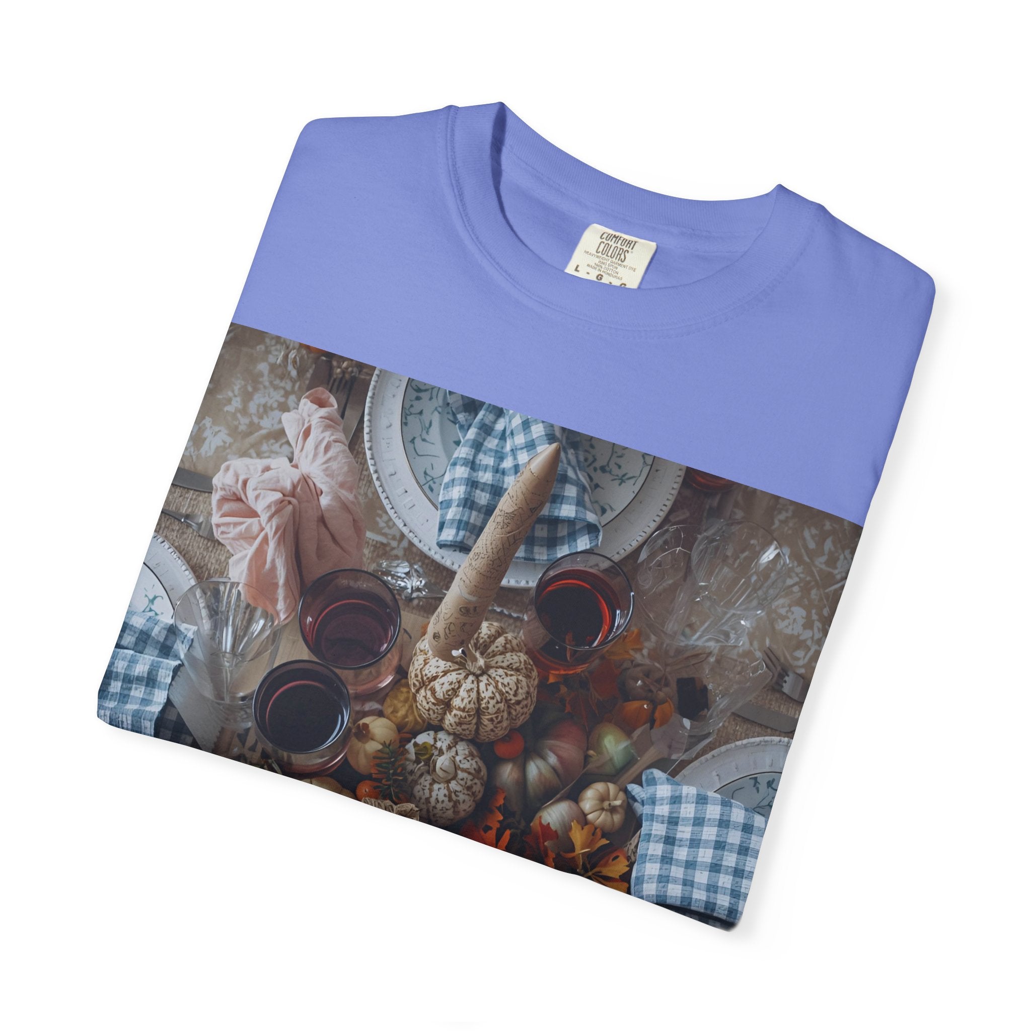 Rustic Gatherings Feast Unisex T-Shirt | Cozy Fall Apparel, Thanksgiving Casual Wear, Gift for Food Lovers, Unique Kitchen Decor, Autumn Gathering Tee