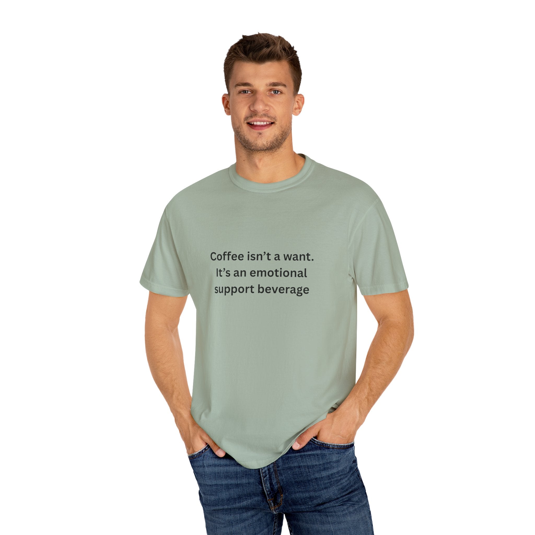 Emotional Support Coffee T-Shirt, Funny Coffee Tee, Gift for Coffee Lovers, Unisex Relaxed T-Shirt, Humor Apparel, Casual Wear