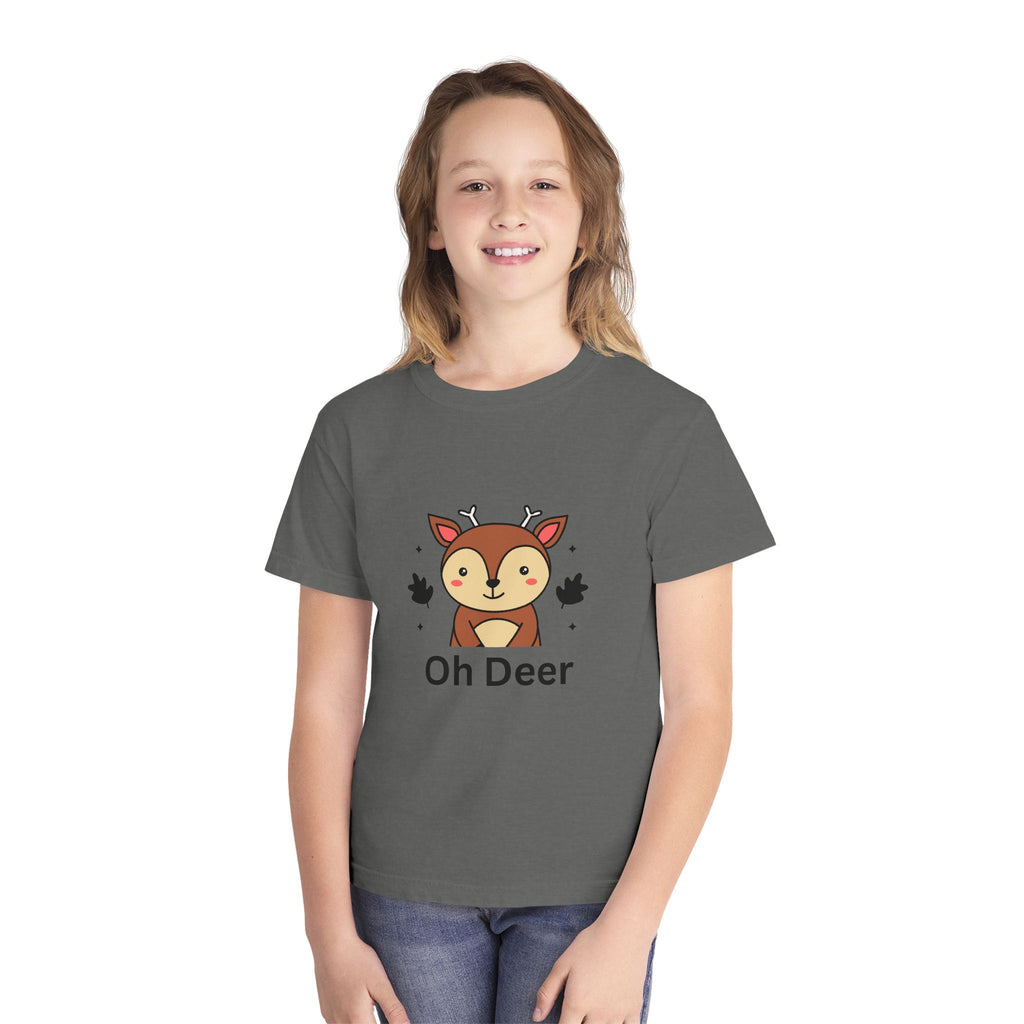 Funny Kids Tee - "Oh Deer" Design, Youth Shirt, Cute Animal Graphic, Perfect Gift for Birthdays, Holidays, or Playtime