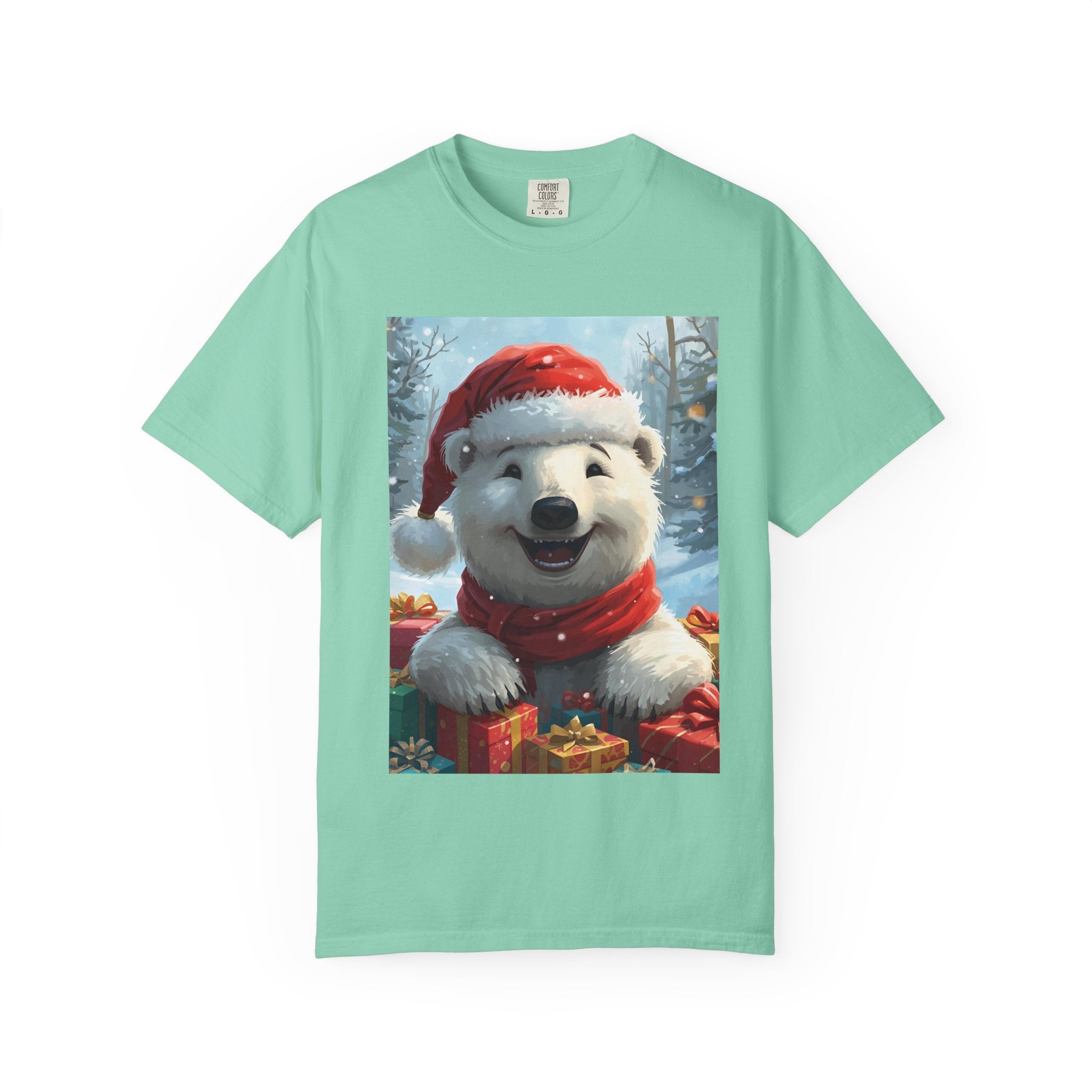 Christmas Polar Bear T-shirt, Holiday Tee, Unisex Gift Shirt, Winter Apparel, Cute Animal T-shirt