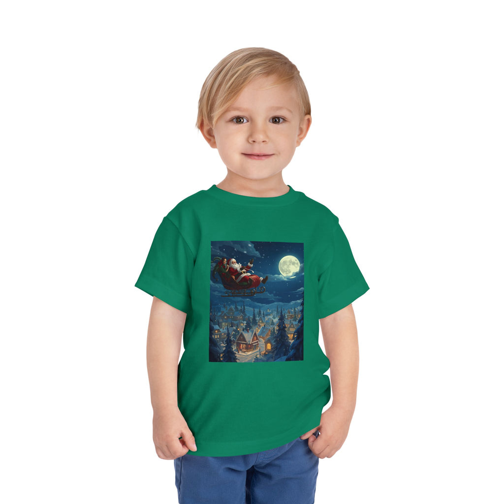 Christmas Santa Sleigh Toddler Short Sleeve Tee