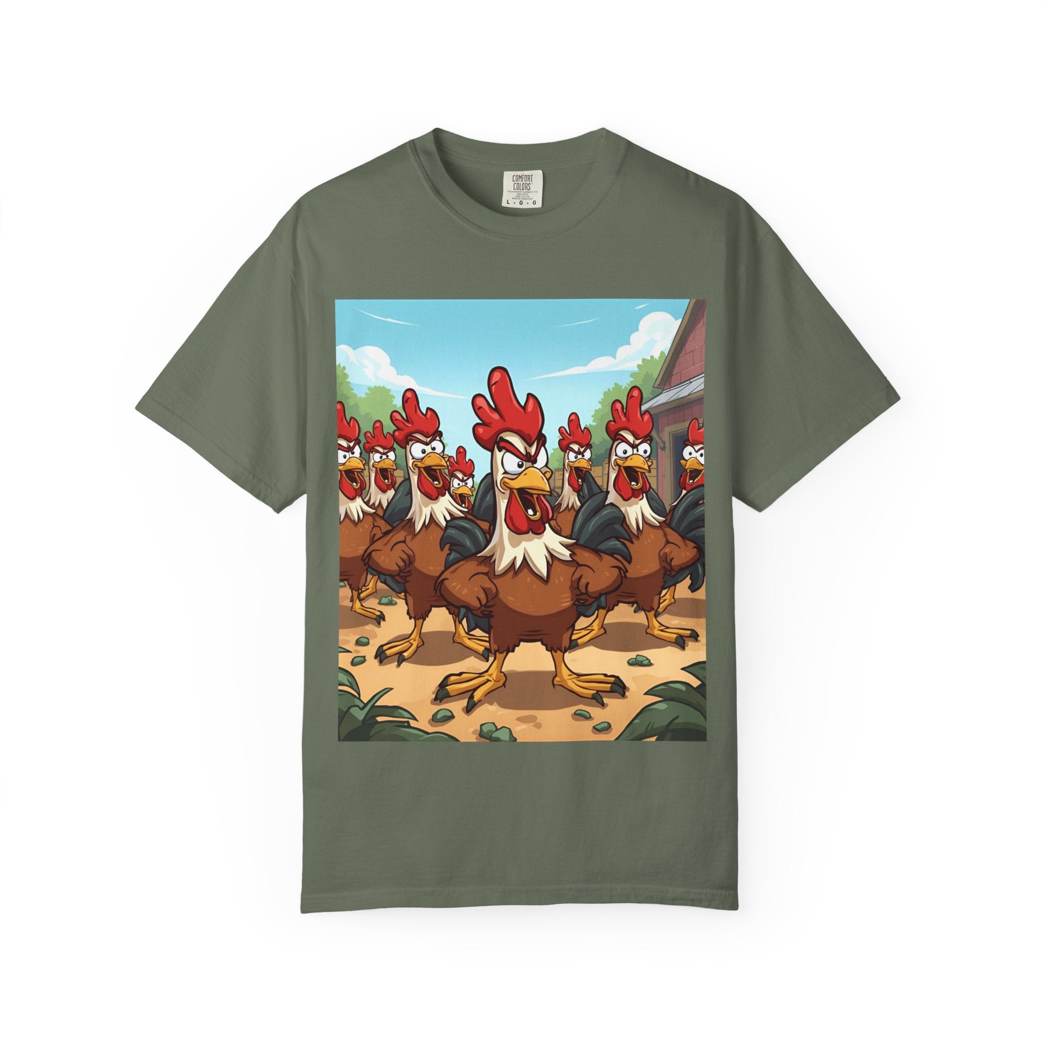 Funny Chicken Graphic Tee, Animated Rooster Shirt, Quirky Farm Animal Apparel, Gift for Chicken Lovers, Casual Wear for All
