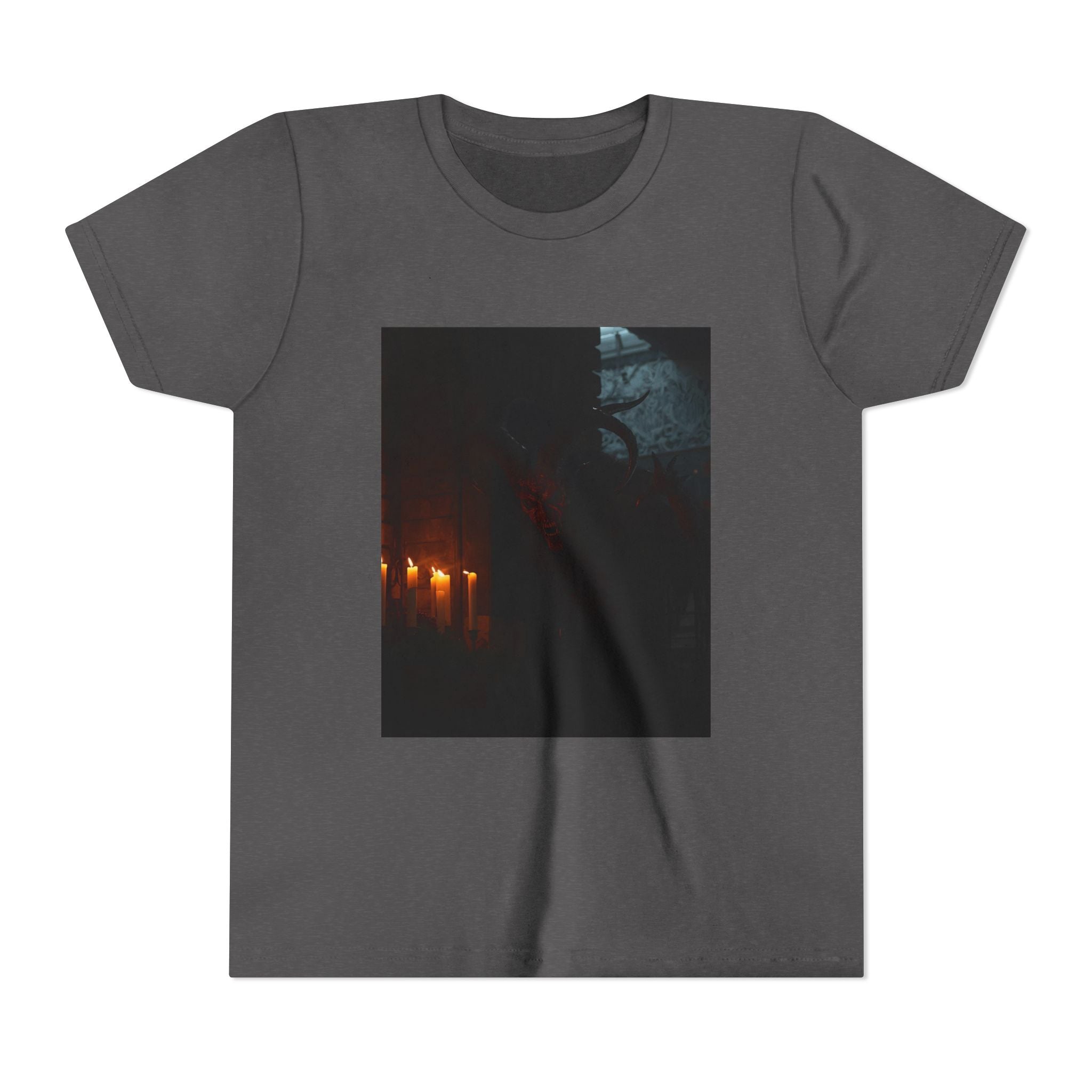 Spooky Halloween Pumpkin Shadow Youth Short Sleeve Tee