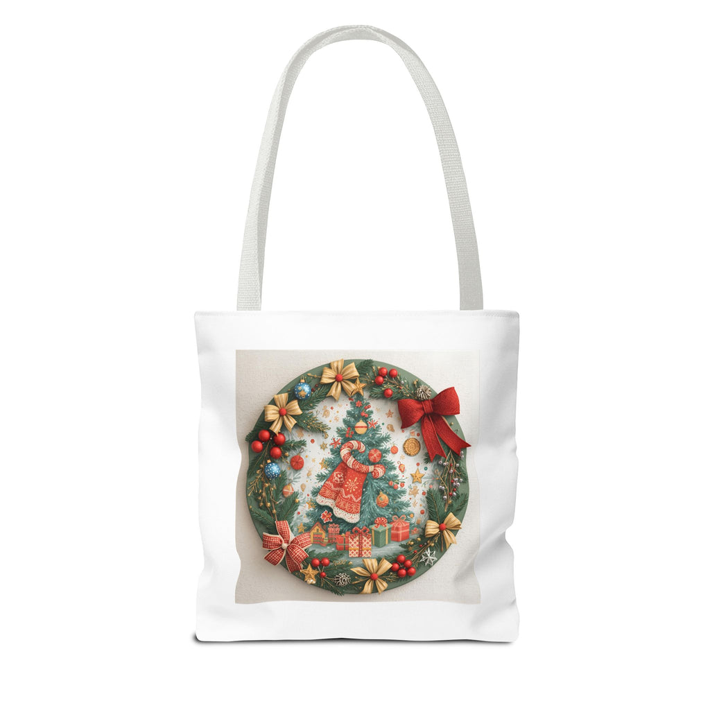 Christmas Tote Bag, Festive Holiday Bag, AOP Design, Gift Bag for Her, Reusable Shopping Tote