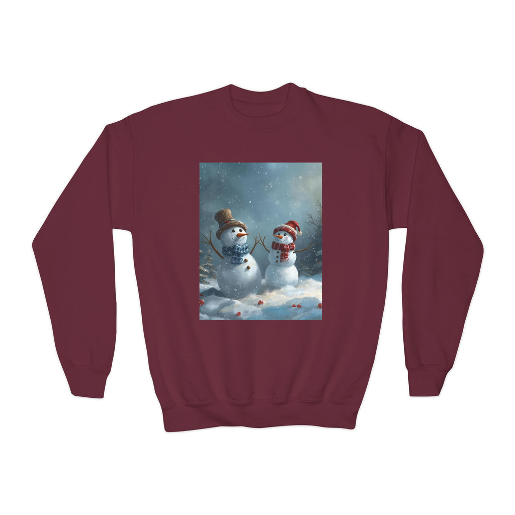 Christmas Snowman Family Youth Crewneck Sweatshirt