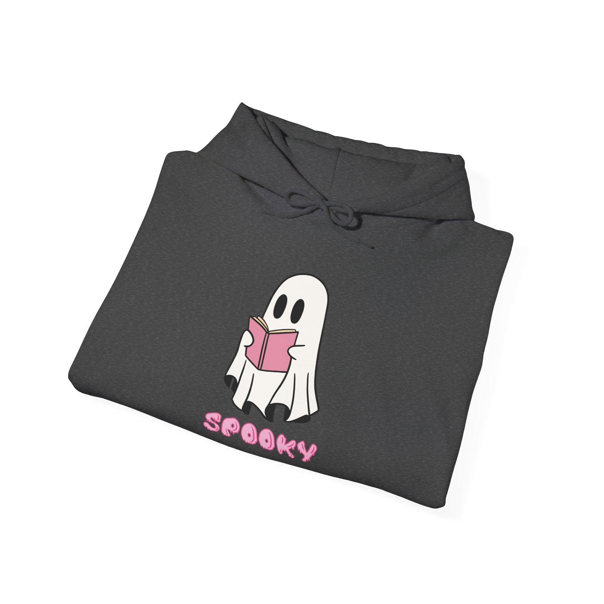 Spooky Ghost Reading Hoodie, Unisex Halloween Sweatshirt, Cute Ghost Apparel, Cozy Fall Fashion, Perfect Gift for Book Lovers