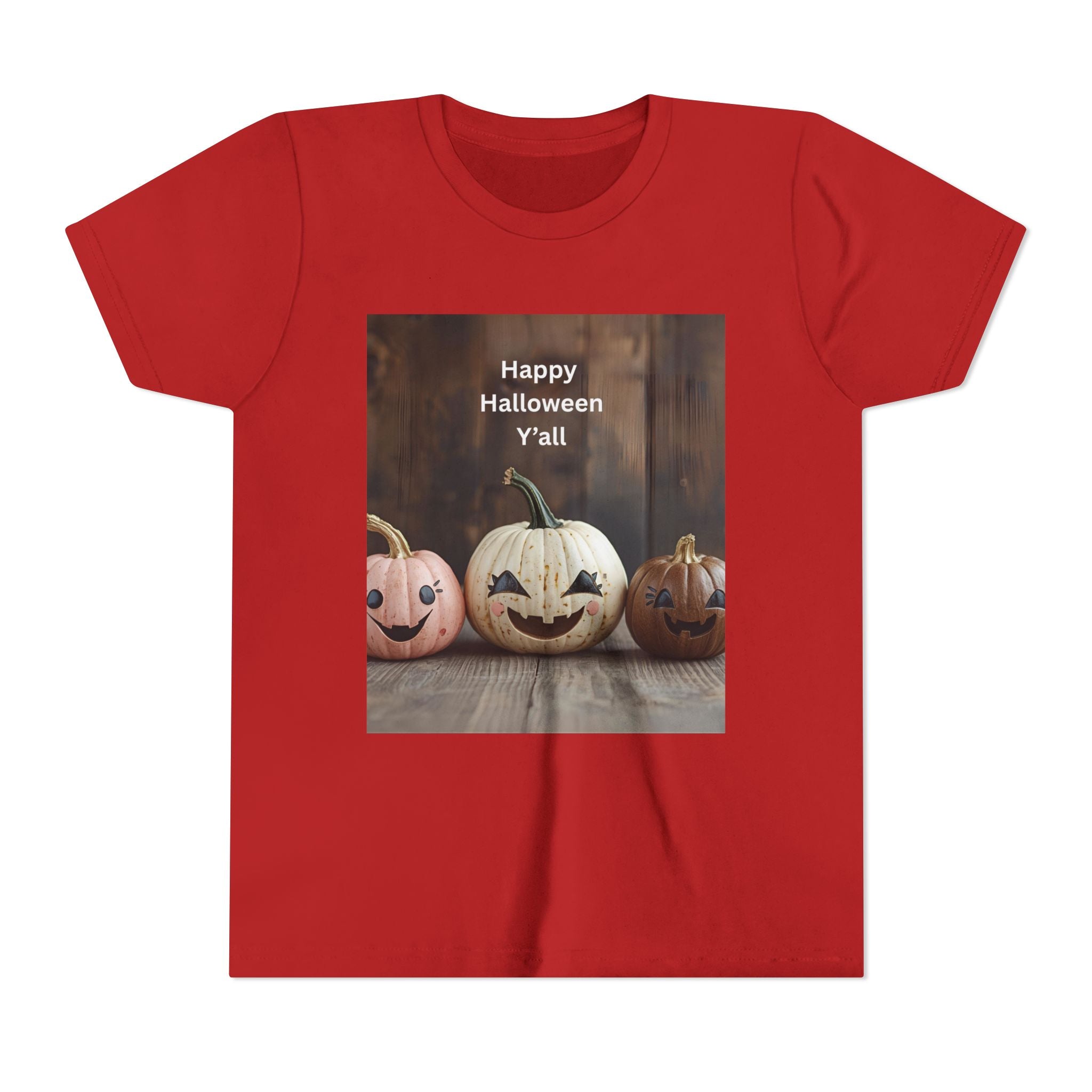 Happy Halloween Youth Tee, Kids Halloween Shirt, Pumpkin T-Shirt, Fall Festival Apparel, Trick or Treat Wear, Spooky Season Top
