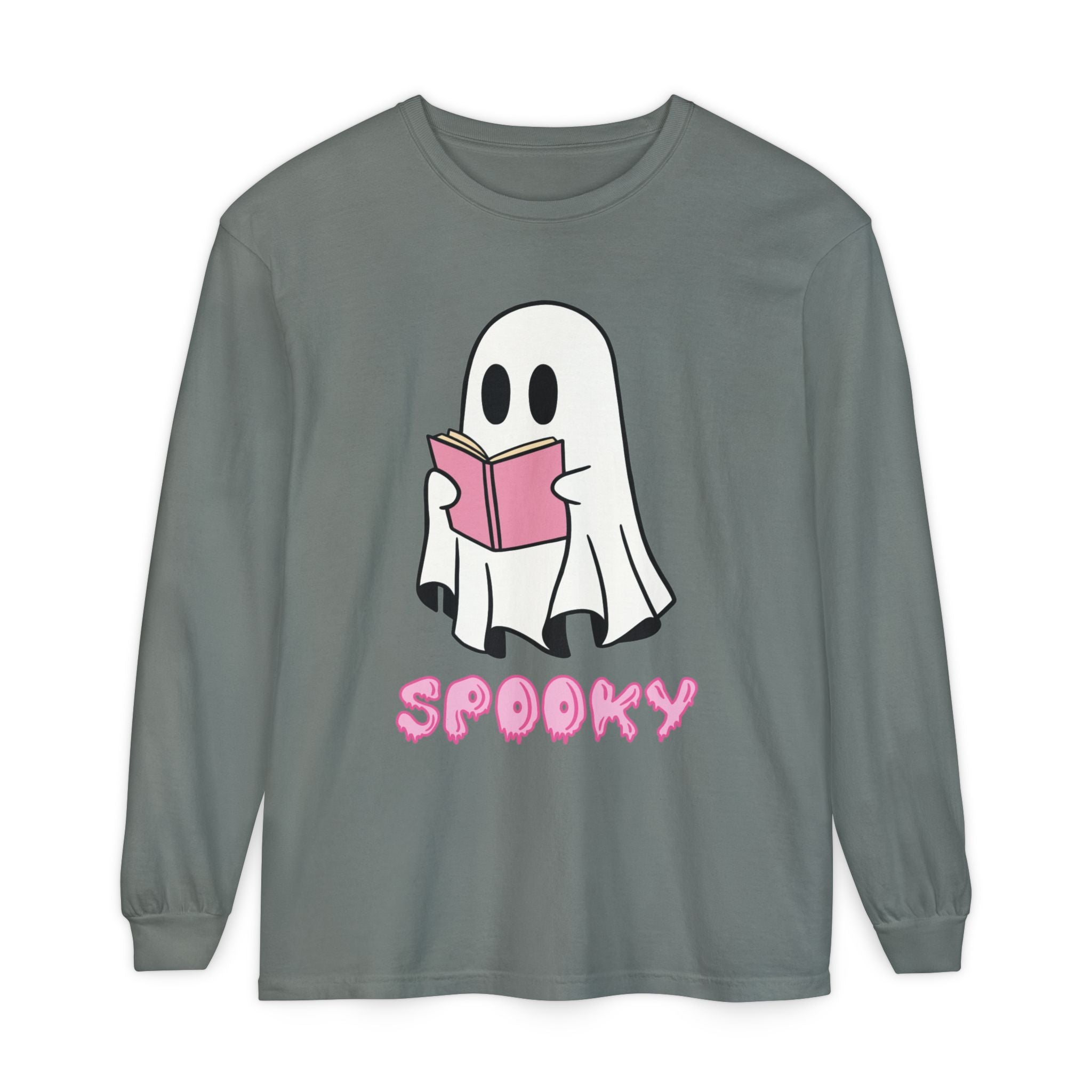 Spooky Ghost Long Sleeve T-Shirt, Halloween Shirt, Unisex Tee, Cozy Casual Apparel, Ghost Reading Book Design, Perfect for Fall [...]