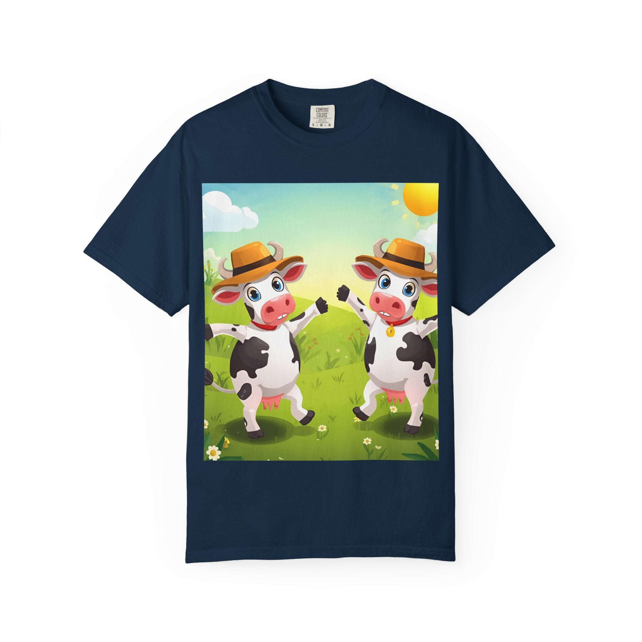 Cute Cow Fun Farm Unisex Garment-Dyed T-shirt