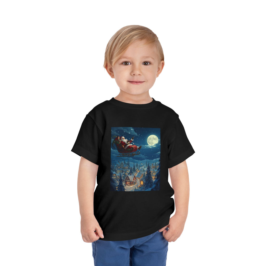 Christmas Santa Sleigh Toddler Short Sleeve Tee