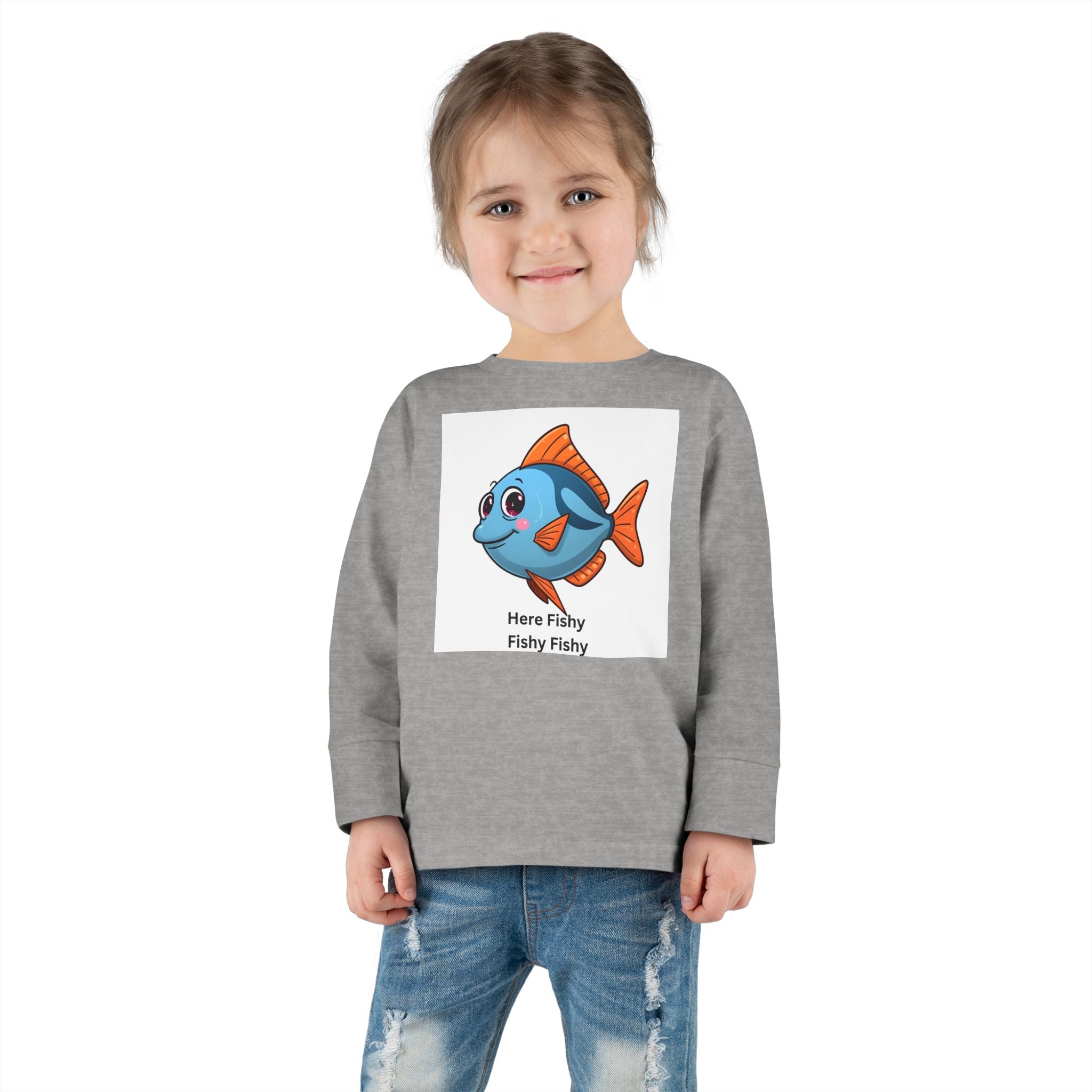Here Fishy Fishy Fishy Toddler Long Sleeve Tee