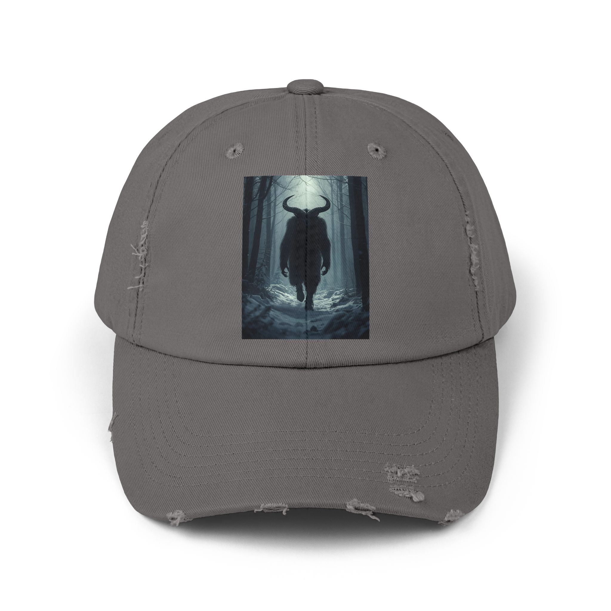Spooky Forest Snow Creature Unisex Distressed Cap