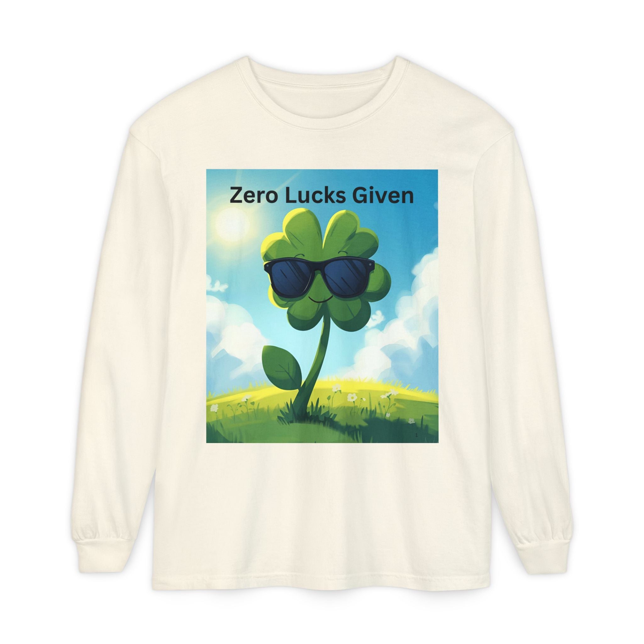 Zero Lucks Given Unisex Garment-dyed Long Sleeve T-Shirt