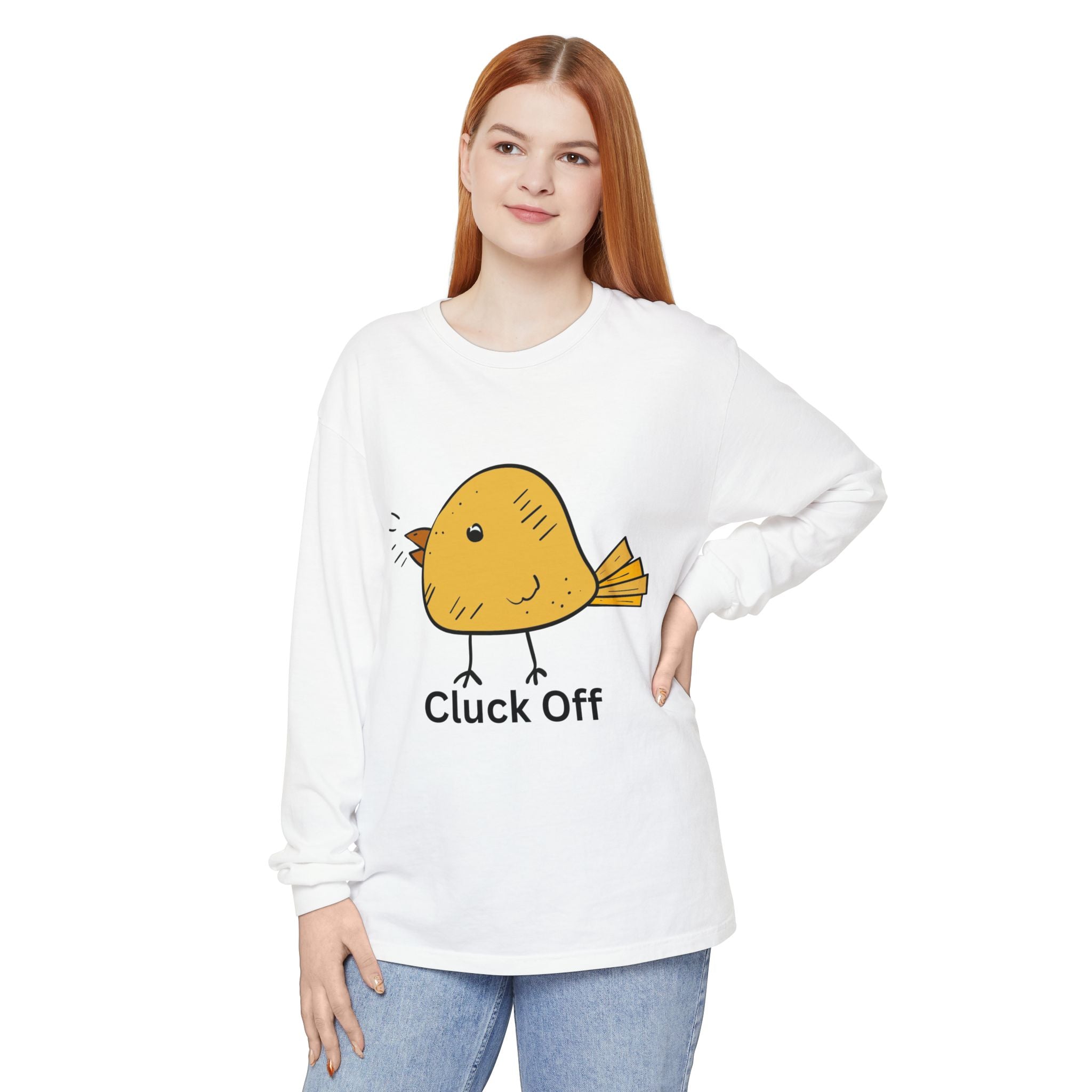 Cluck Off Unisex Garment-dyed Long Sleeve T-Shirt