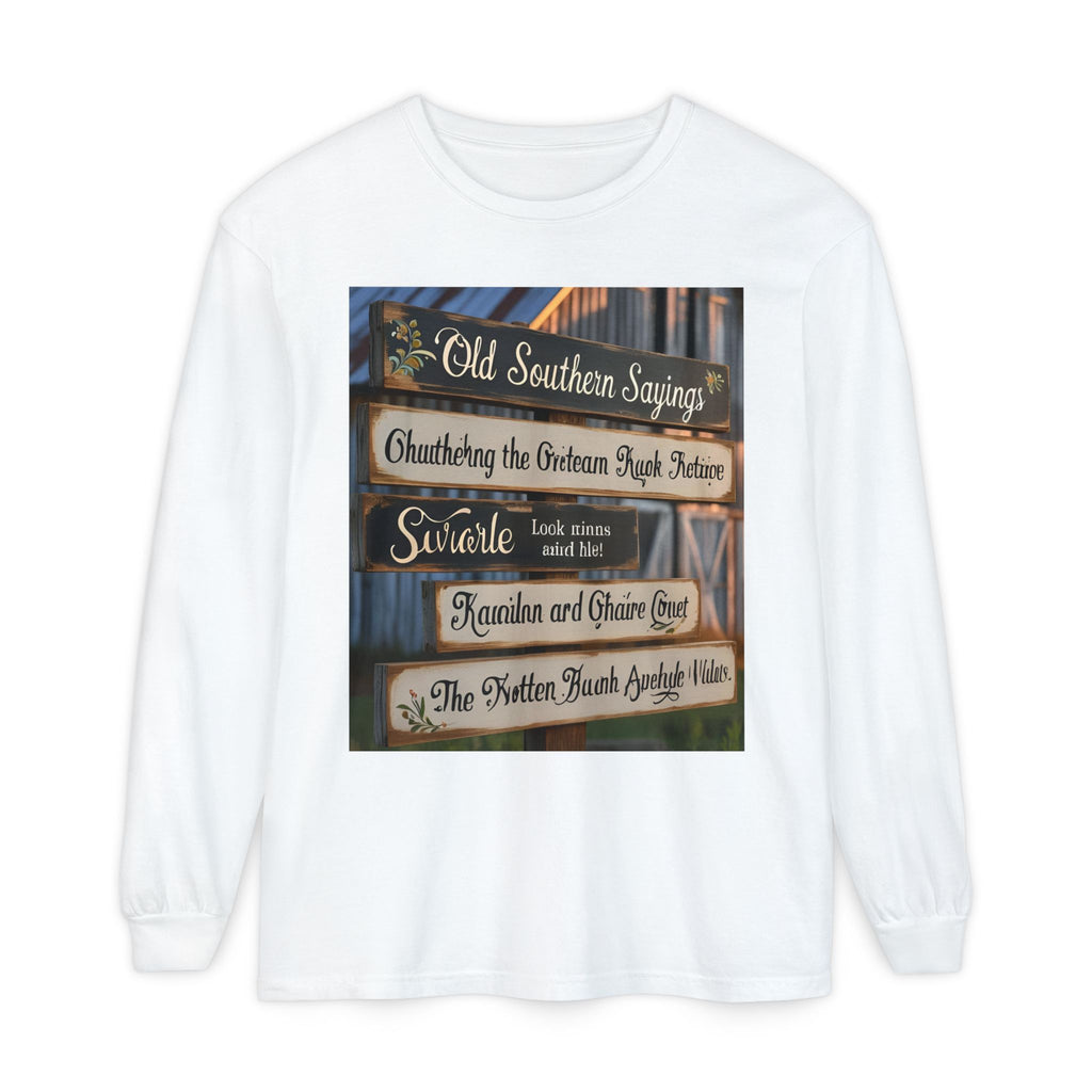 Old Southern Saying Crossings Long Sleeve Tee, Casual Wear, Gift for Southerners, Rustic Style Shirt, Unique Southern Culture Apparel