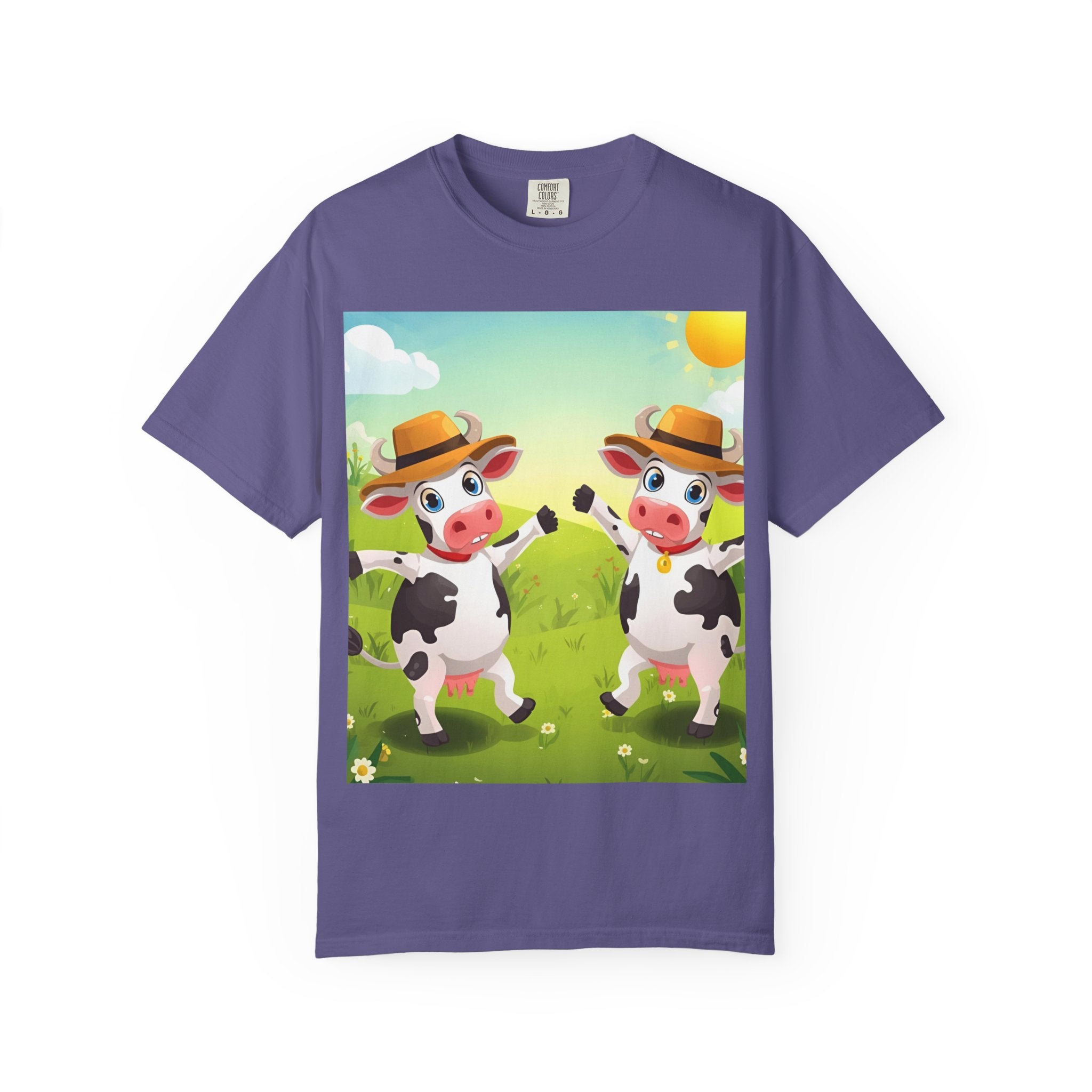 Cute Cow Fun Farm Unisex Garment-Dyed T-shirt