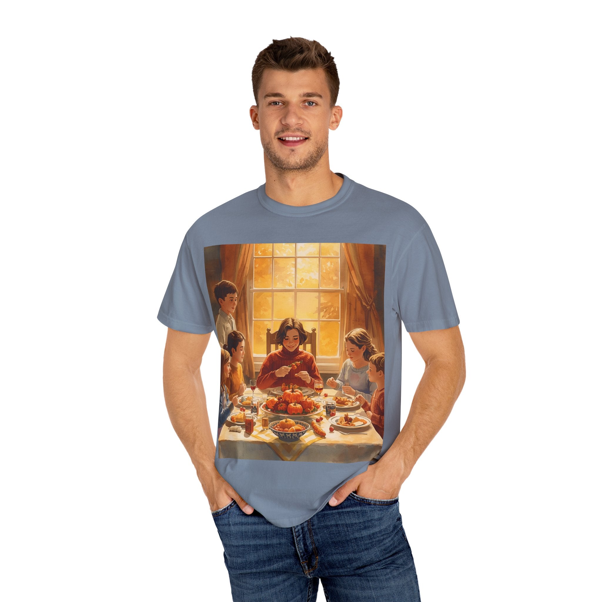 Thankful Family Dinner Unisex T-shirt, Family Gathering Shirt, Festive Apparel, Casual Wear, Fall Celebration Tee