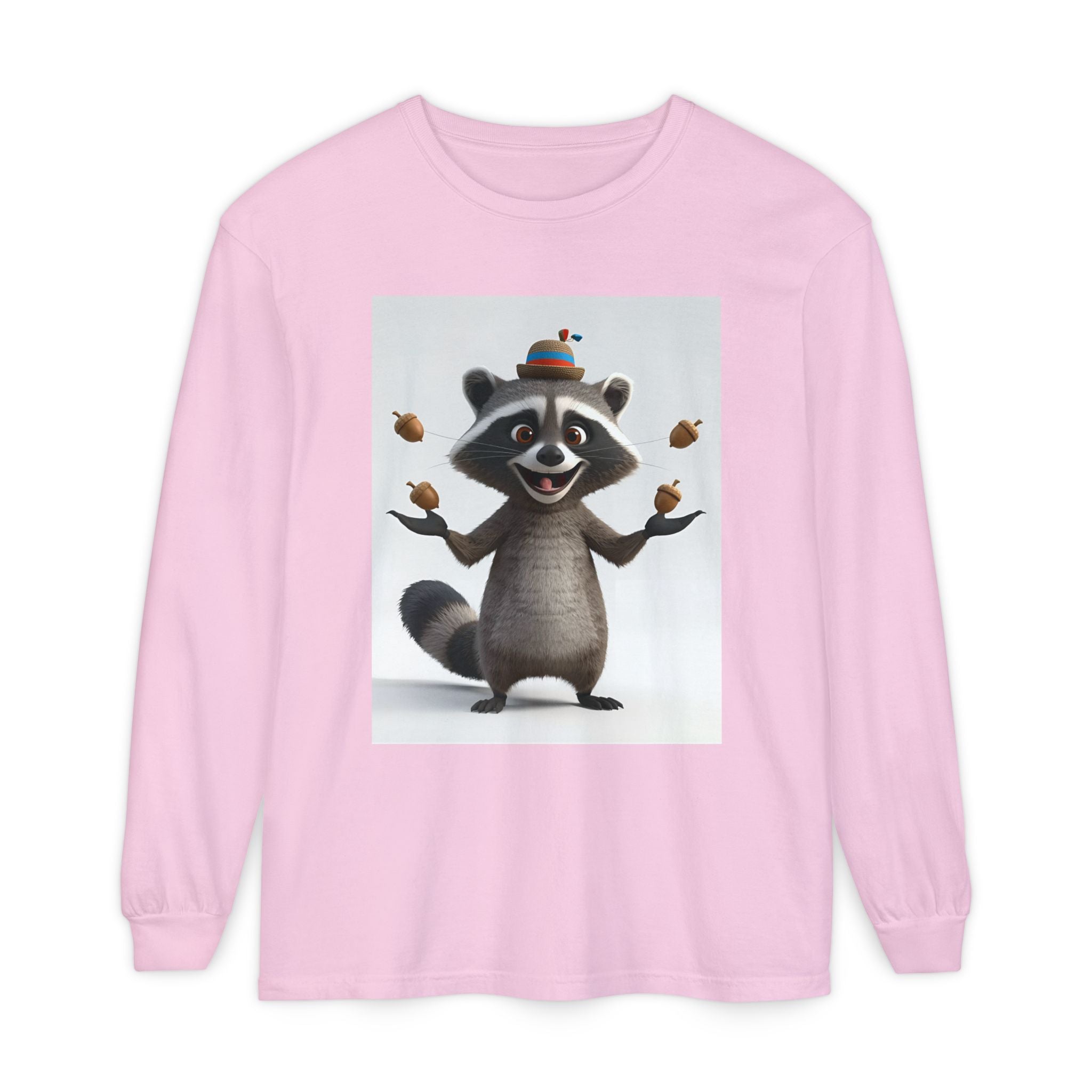 Raccoon Unisex Garment-dyed Long Sleeve T-Shirt