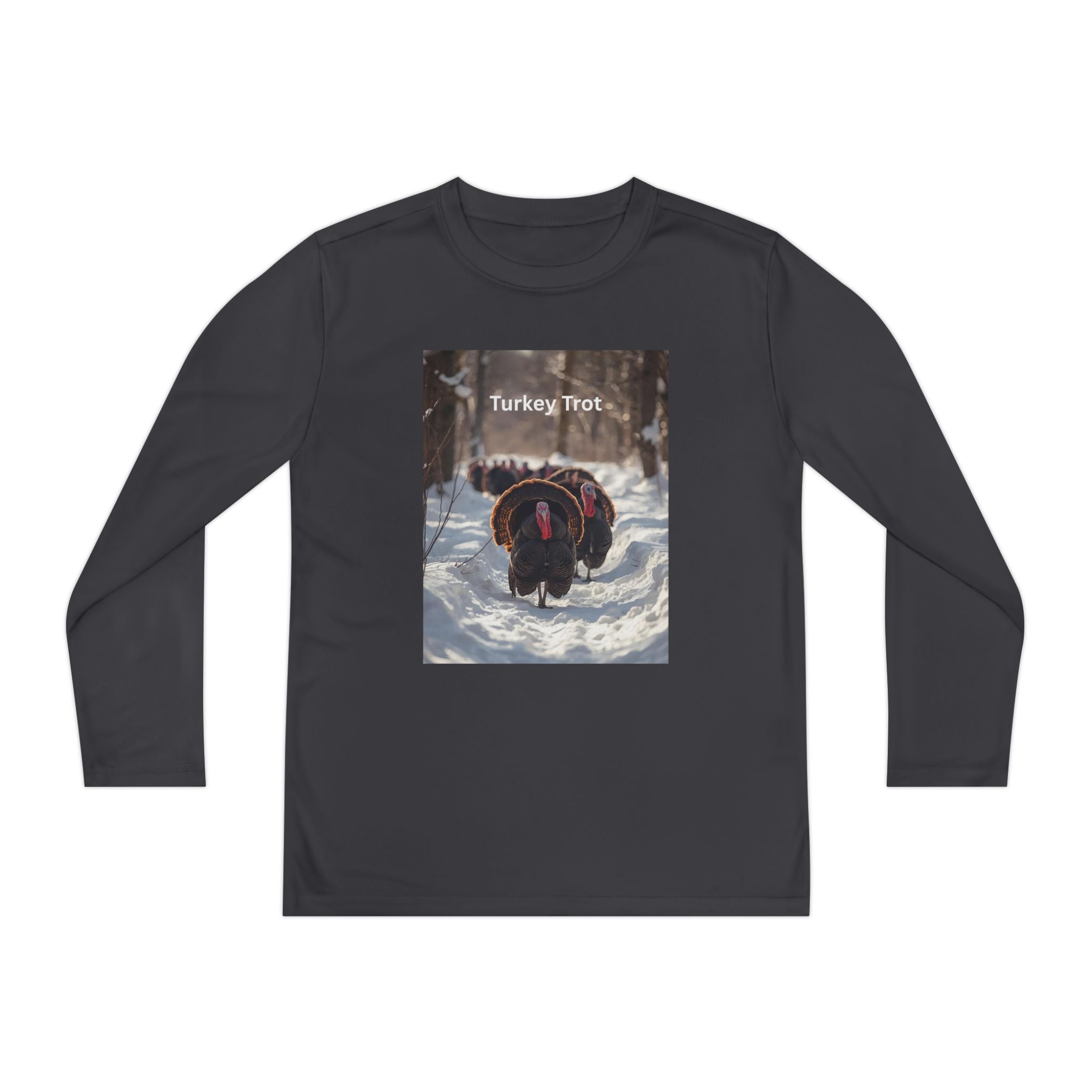 Youth Long Sleeve Turkey Trot Tee, Thanksgiving Shirt, Kids Running Shirt, Fall Apparel, Holiday Graphic Tee, Gift for Young Athletes