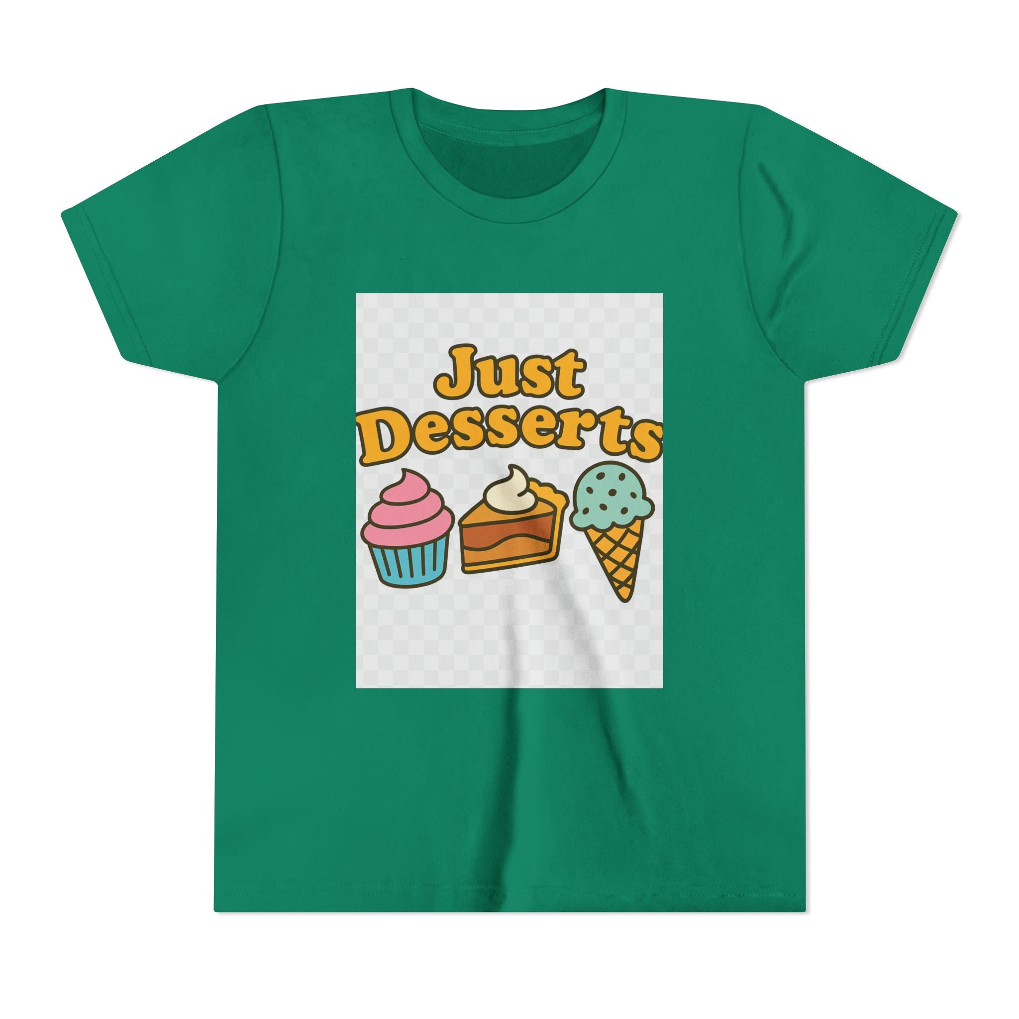 Youth Short Sleeve Tee - Just Desserts Ice Cream and Cupcake Graphic T-Shirt