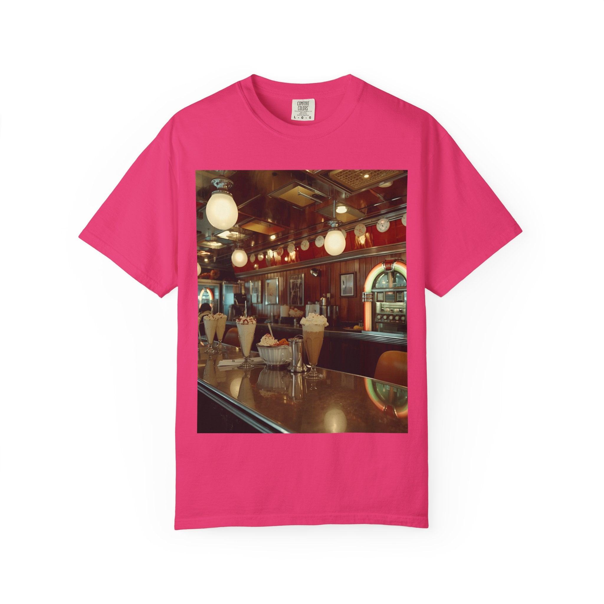 Cozy Cafe Vibe T-Shirt | Unisex Garment-Dyed Tee for Casual Outings, Vintage Style, Ice Cream Lovers, Retro Aesthetic, Everyday Wear