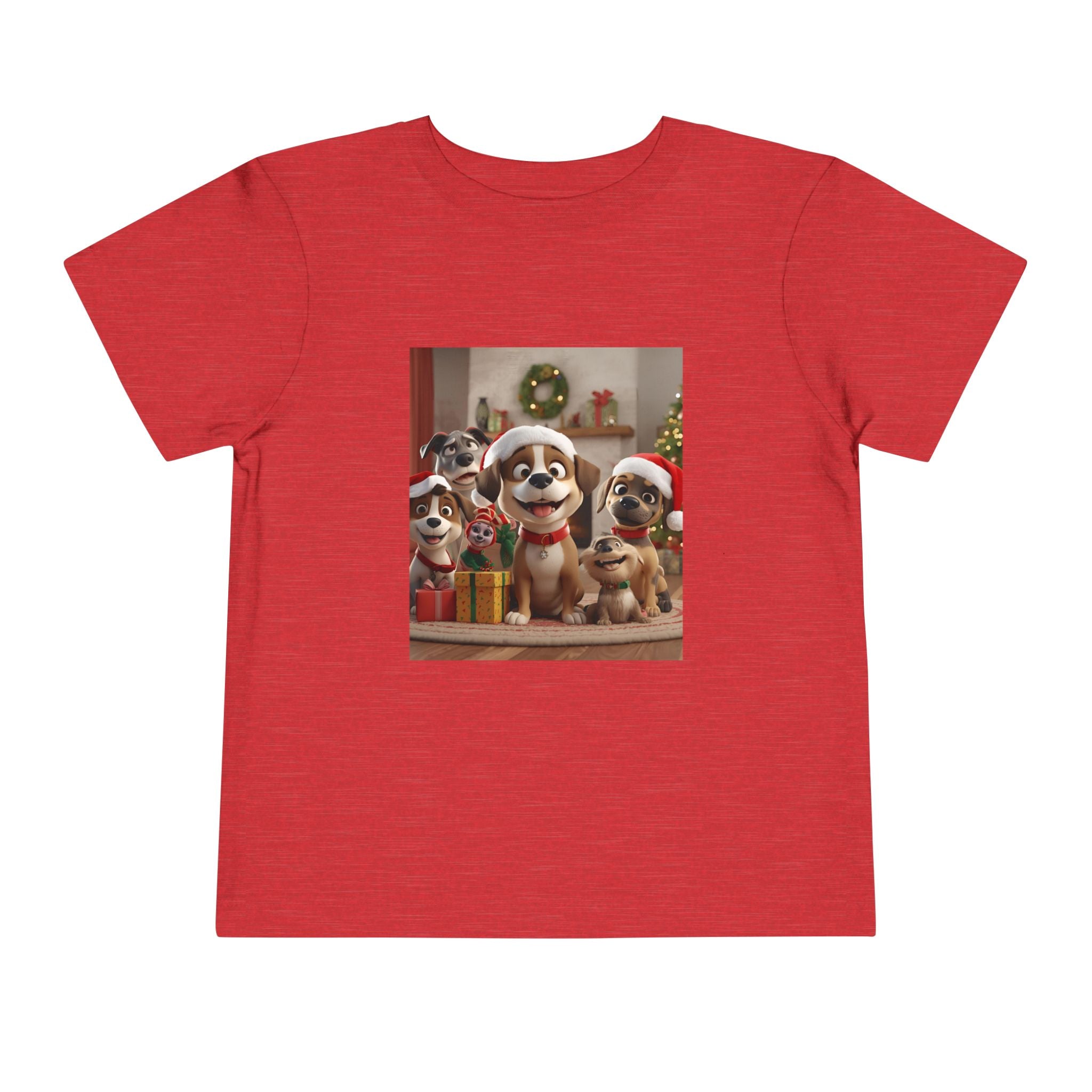 Cute Christmas Festive Puppy Toddler Tee, Cute Dog Christmas Shirt, Kids Holiday Clothing, Animal Lover Gift, Birthday Outfit