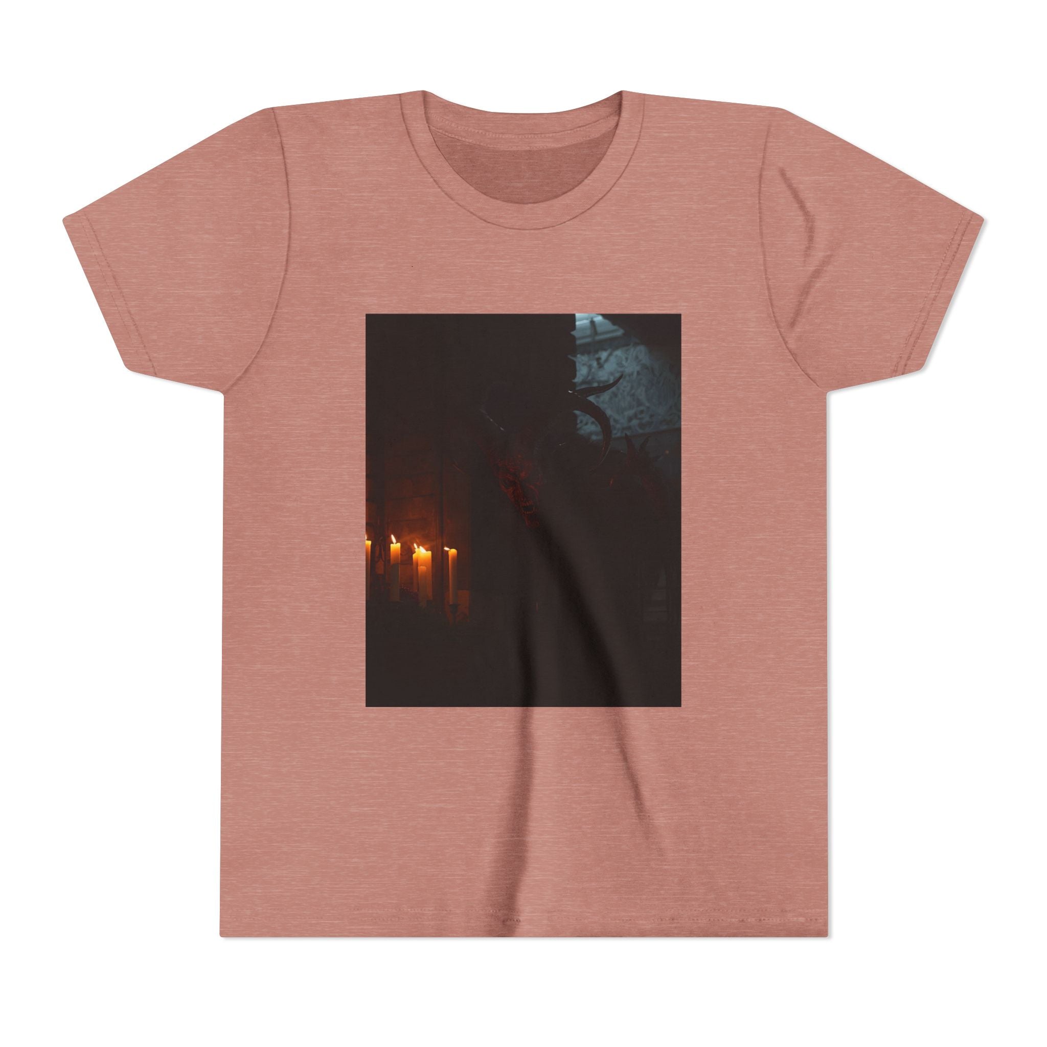 Spooky Halloween Pumpkin Shadow Youth Short Sleeve Tee