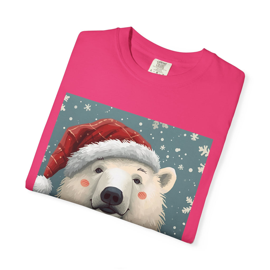Festive Polar Bear T-Shirt, Christmas Tee, Winter Apparel, Holiday Shirt, Gift Idea, Unisex Graphic Tee