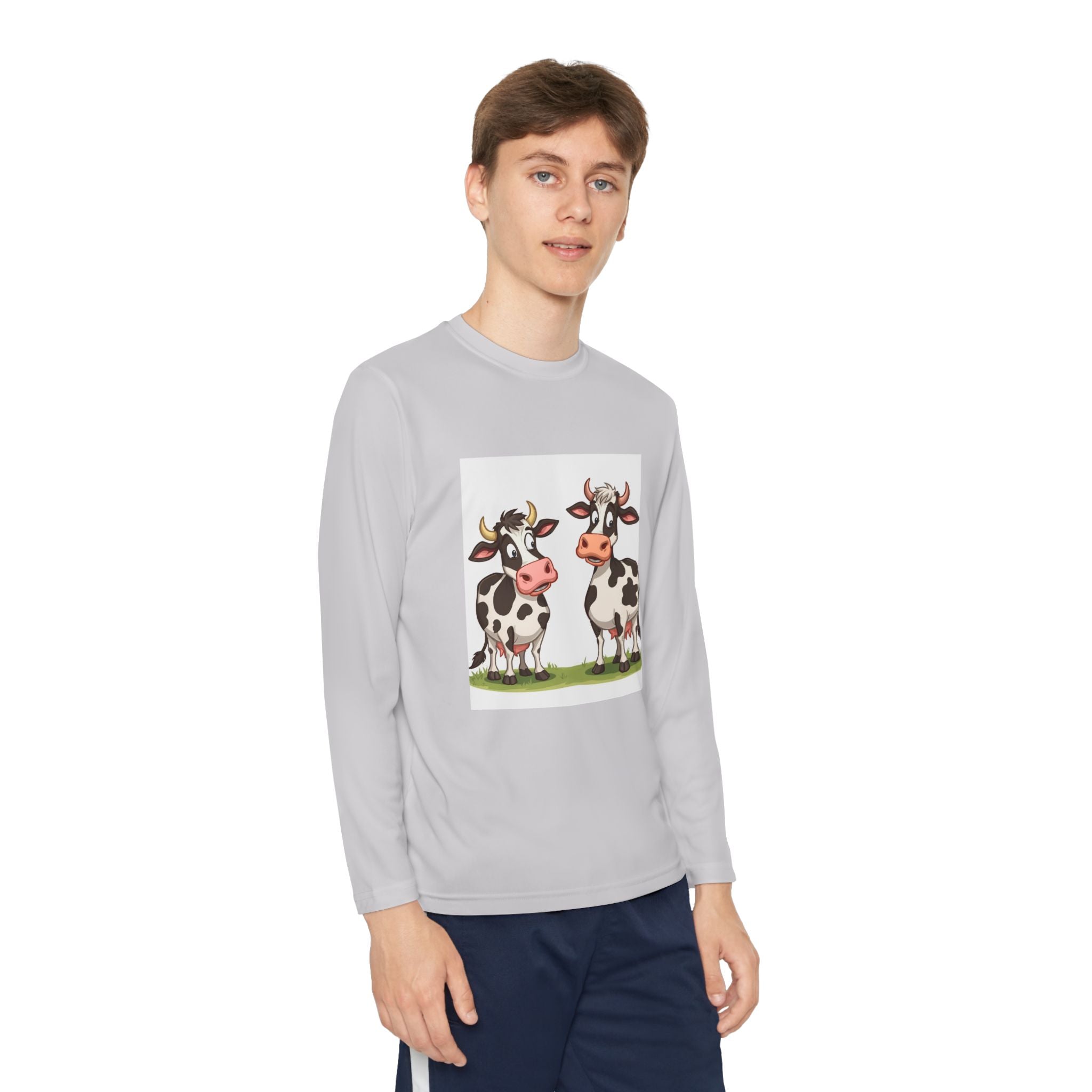 Cute Cows Youth Long Sleeve Competitor Tee