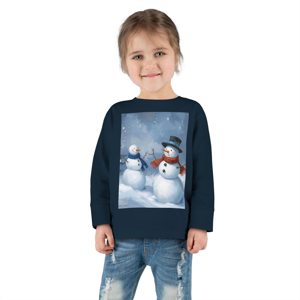 Christmas Snowman Family Toddler Long Sleeve Tee