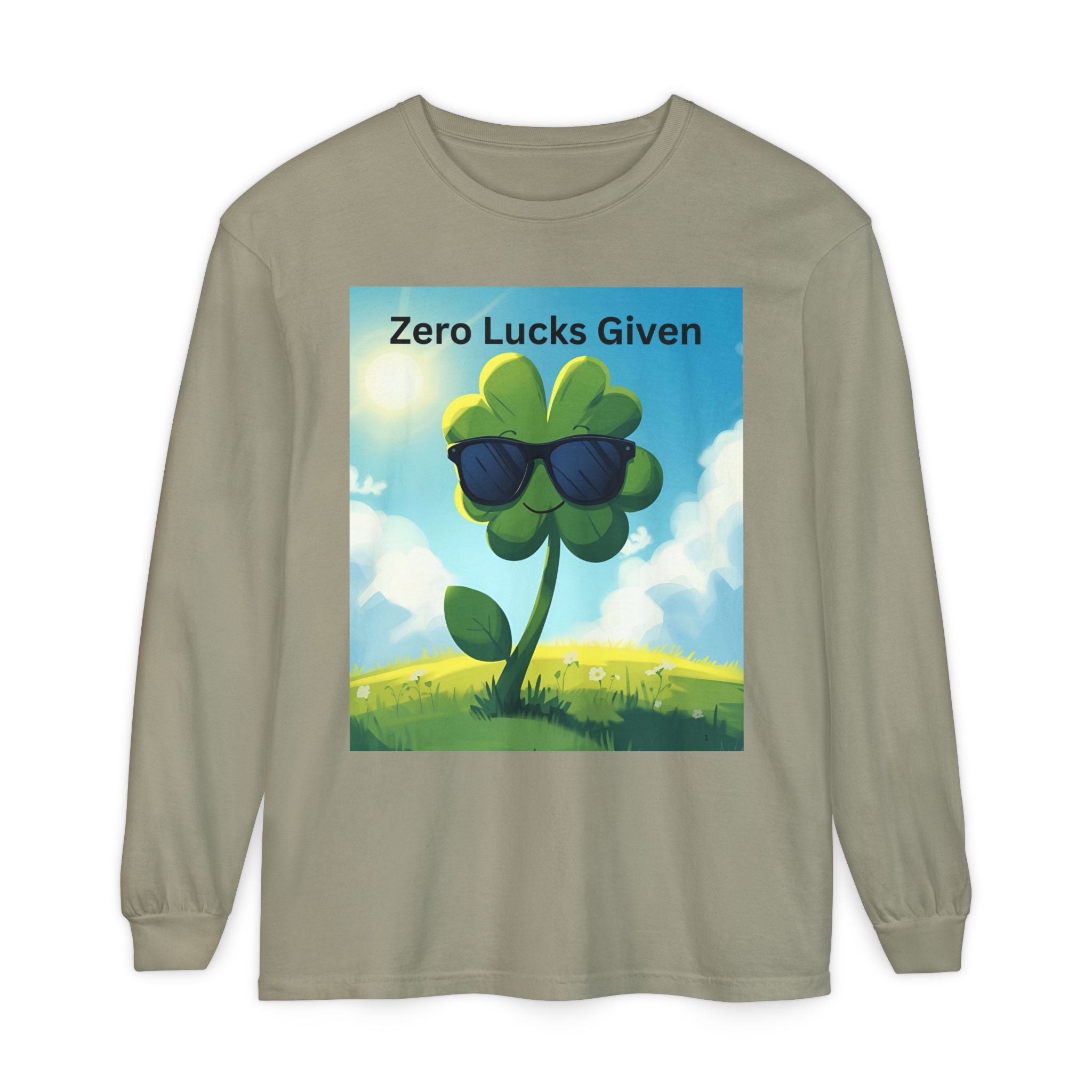 Zero Lucks Given Unisex Garment-dyed Long Sleeve T-Shirt