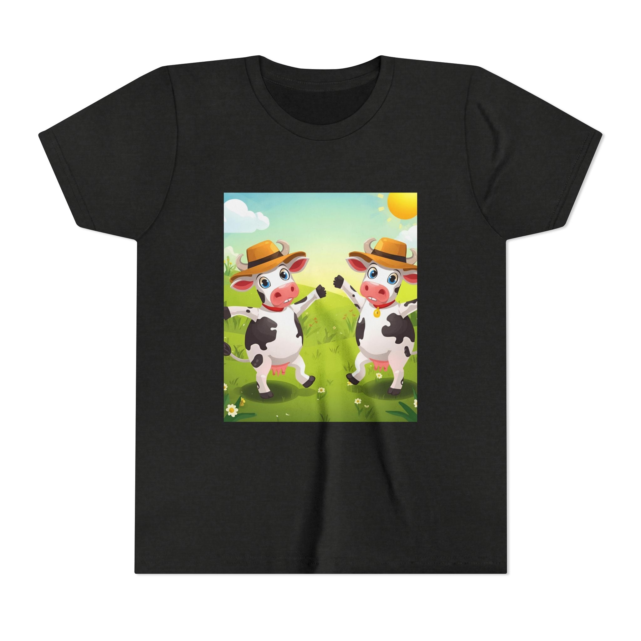 Cute Cow Fun Farm Youth Short Sleeve Tee