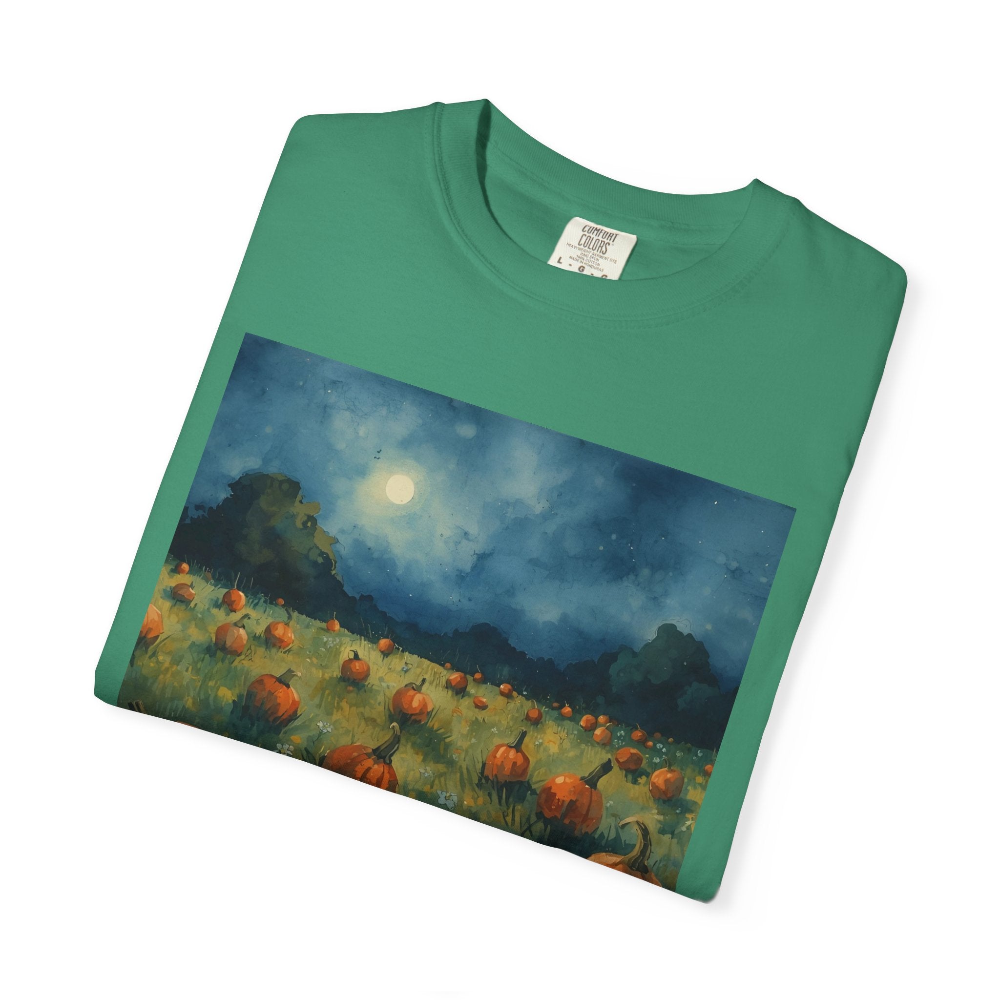 Pumpkin Patch Moonlit T-shirt | Fall Harvest Tee | Halloween Shirt | Unisex Autumn Apparel | Cozy Gift for Pumpkin Lovers