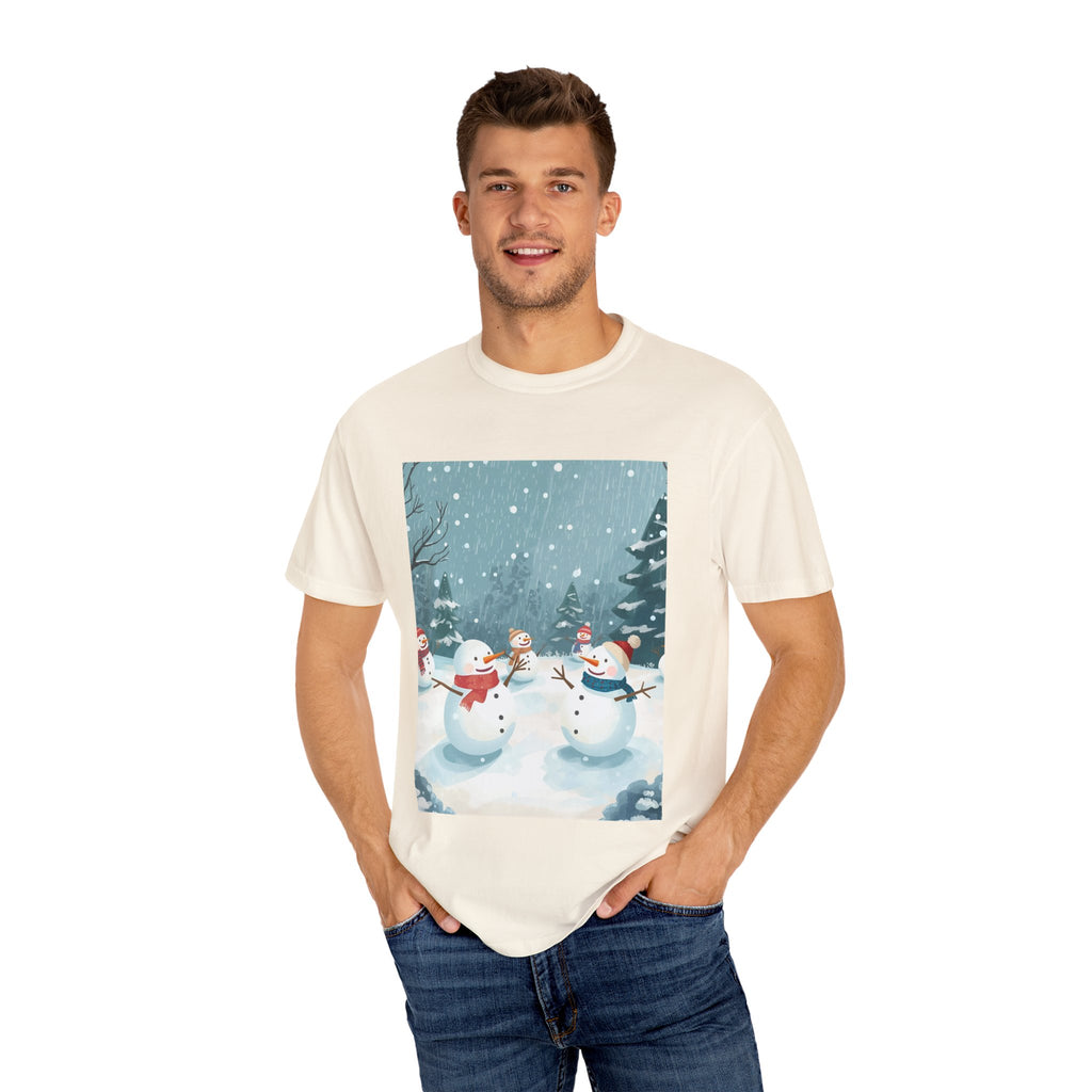 Festive Christmas Snowman Winter Wonderland T-shirt, Holiday Tee, Snowman Gift, Cozy Apparel, Unisex Christmas Shirt, Festive Winter Wear