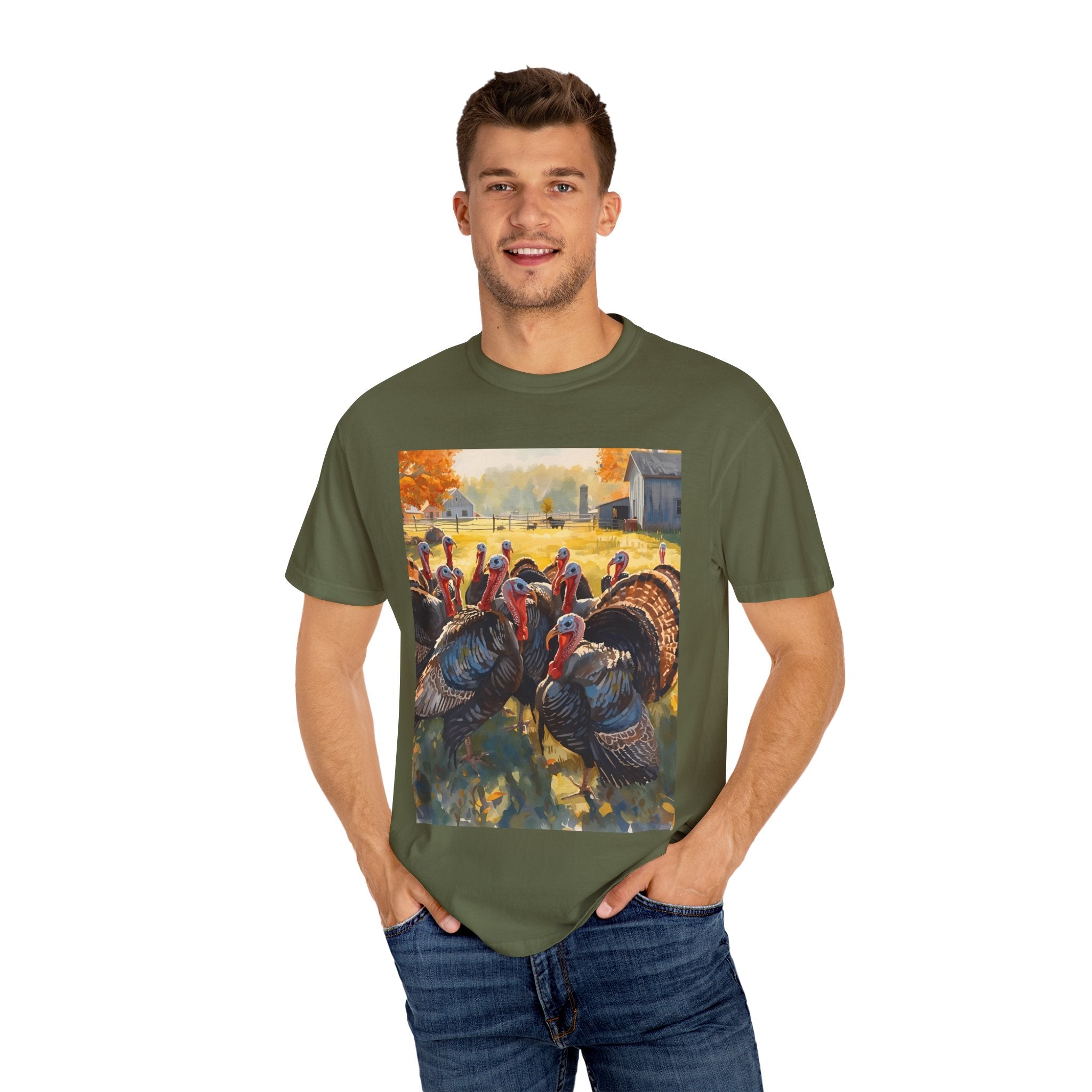 Thanksgiving Turkey T-Shirt, Unisex Holiday Shirt, Fall Apparel, Cozy Gift, Autumn Fashion