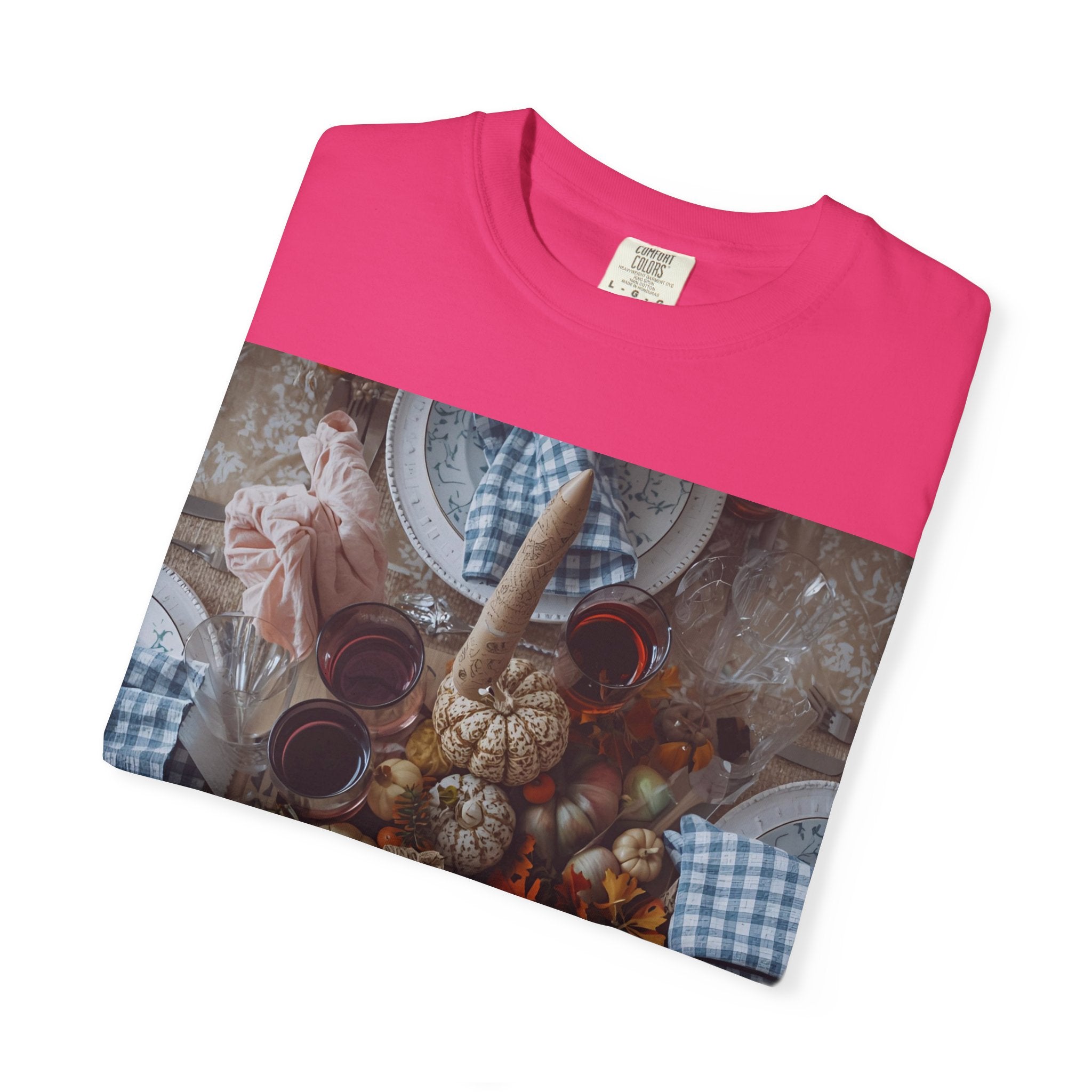 Rustic Gatherings Feast Unisex T-Shirt | Cozy Fall Apparel, Thanksgiving Casual Wear, Gift for Food Lovers, Unique Kitchen Decor, Autumn Gathering Tee