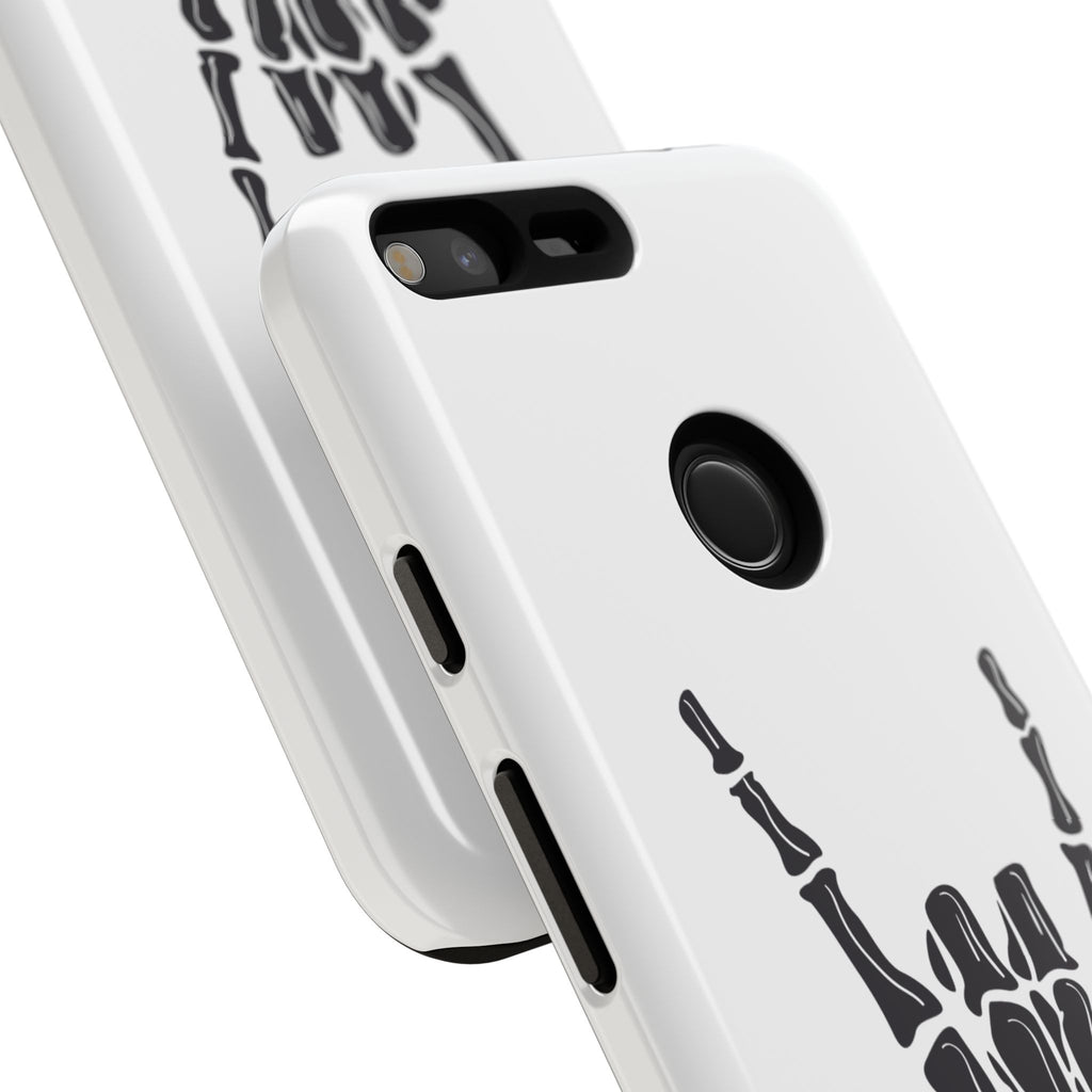 Rock On Skeleton Phone Case, Edgy Phone Cover, Tough Cases for Music Lovers, Halloween Accessories, Gifts for Him