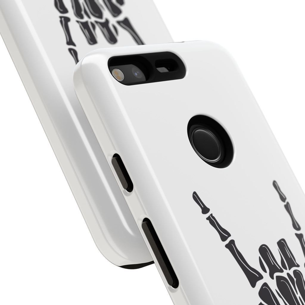 Rock On Skeleton Phone Case, Edgy Phone Cover, Tough Cases for Music Lovers, Halloween Accessories, Gifts for Him