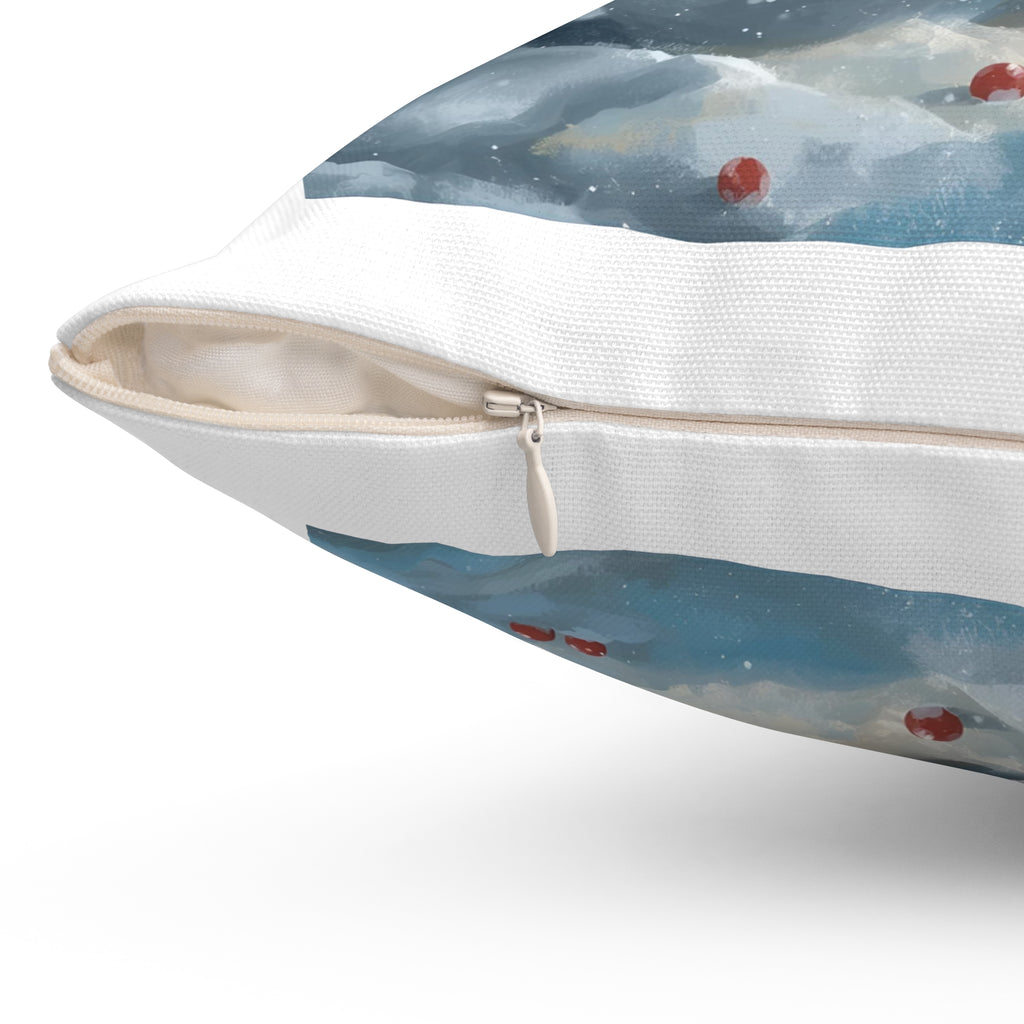 Christmas Snowman Spun Polyester Square Pillow