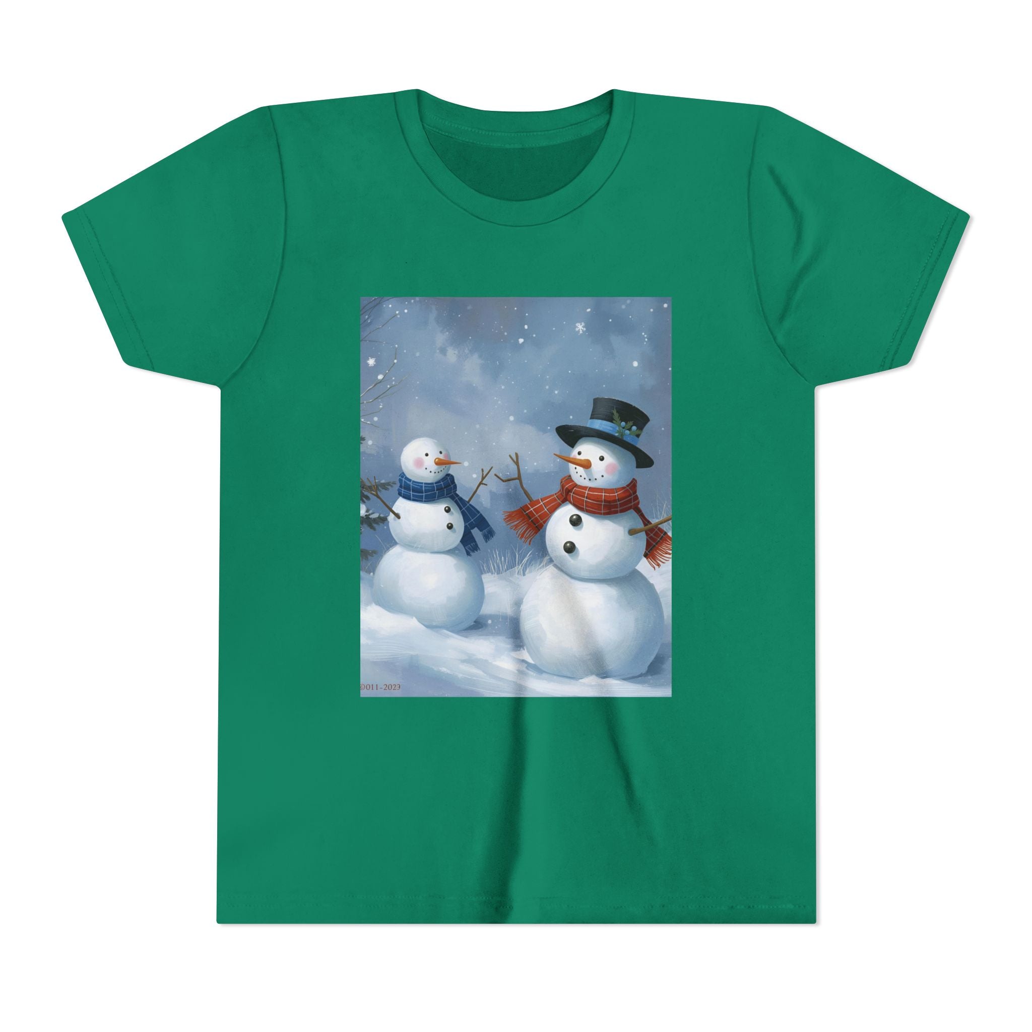 Christmas Snowman Family Youth Short Sleeve Tee