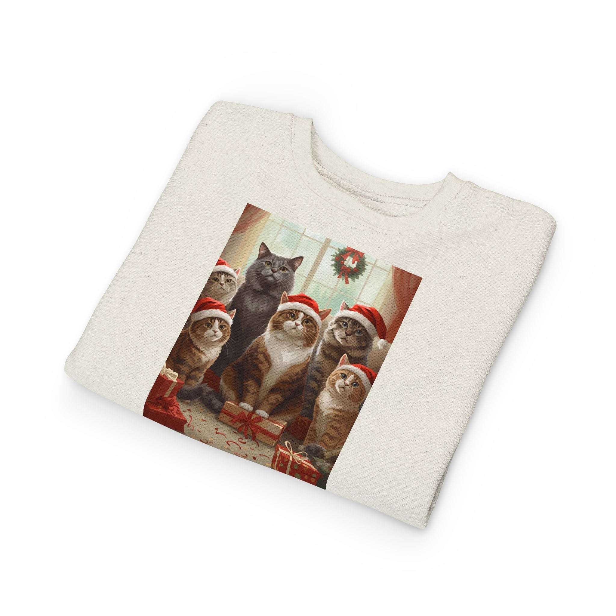 Cute Festive Christmas Cat Toddler Sweatshirt