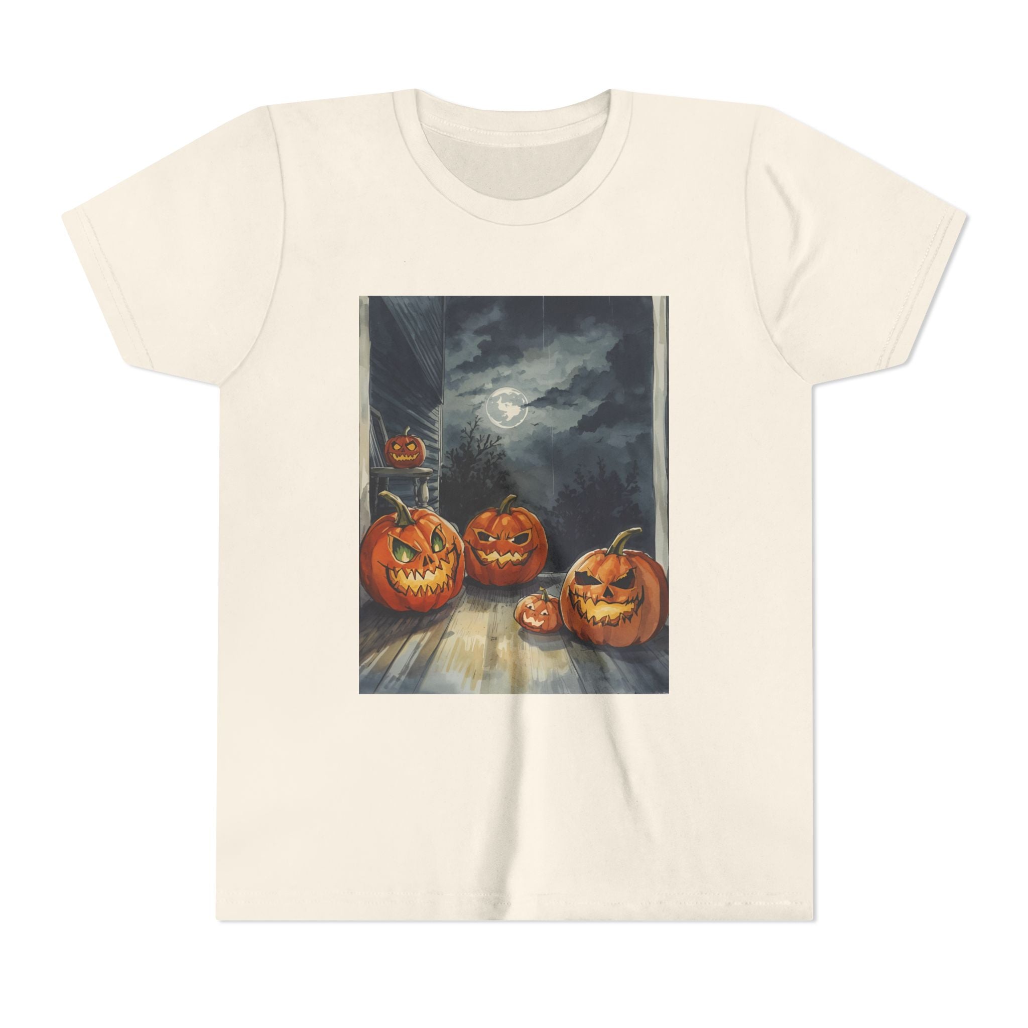 Halloween Pumpkin Scary Youth Short Sleeve Tee