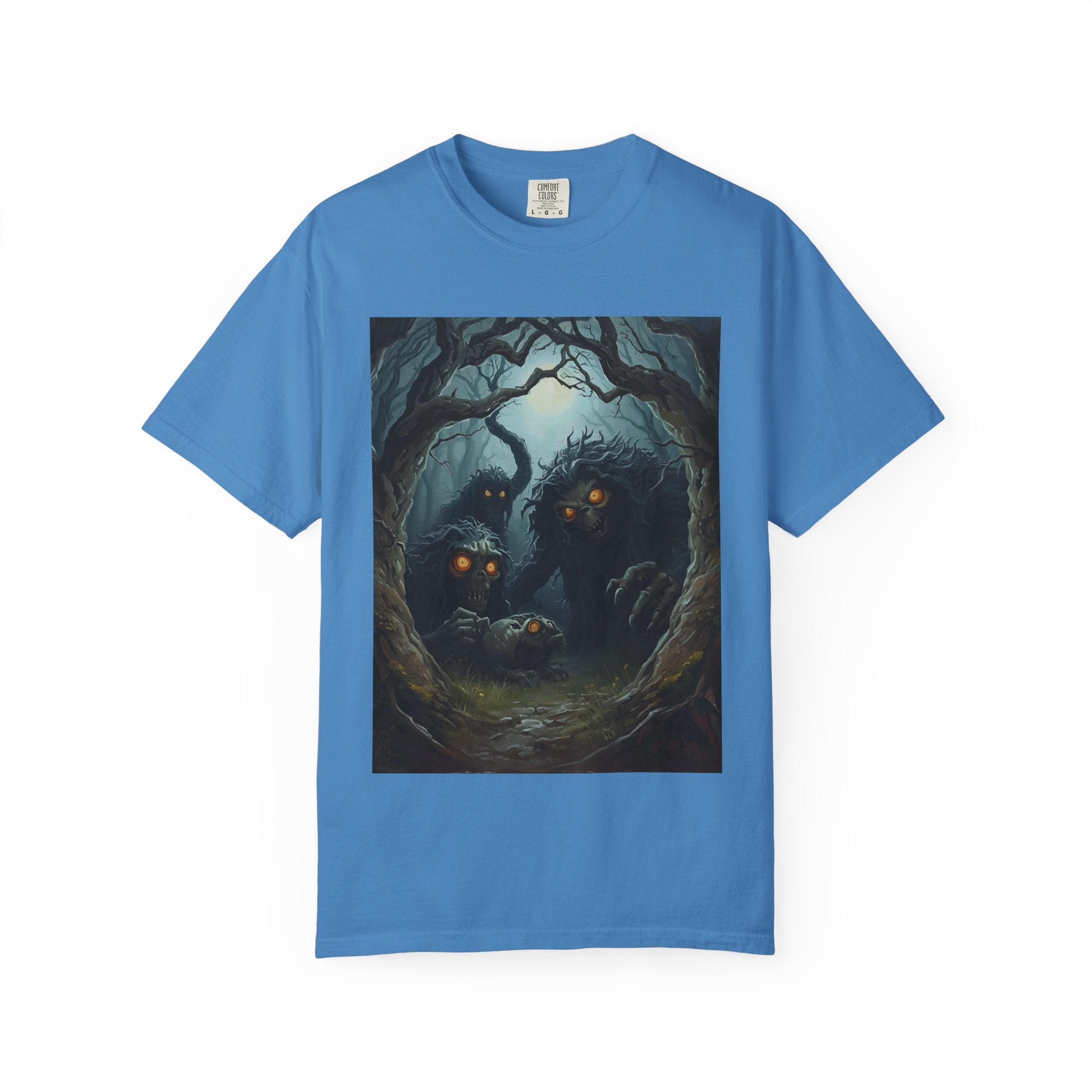 Spooky Mystical Forest T-Shirt | Unisex Garment-Dyed Tee for Nature Lovers | Perfect for Halloween, Casual Wear, Gift Idea