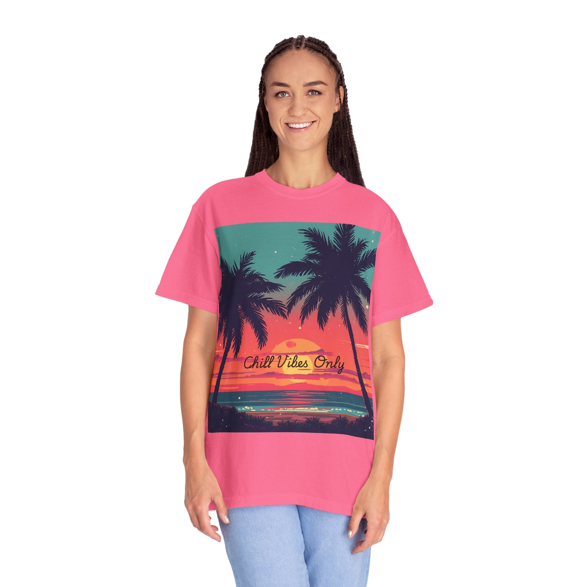 Tropical Sunset Unisex Garment-Dyed T-shirt