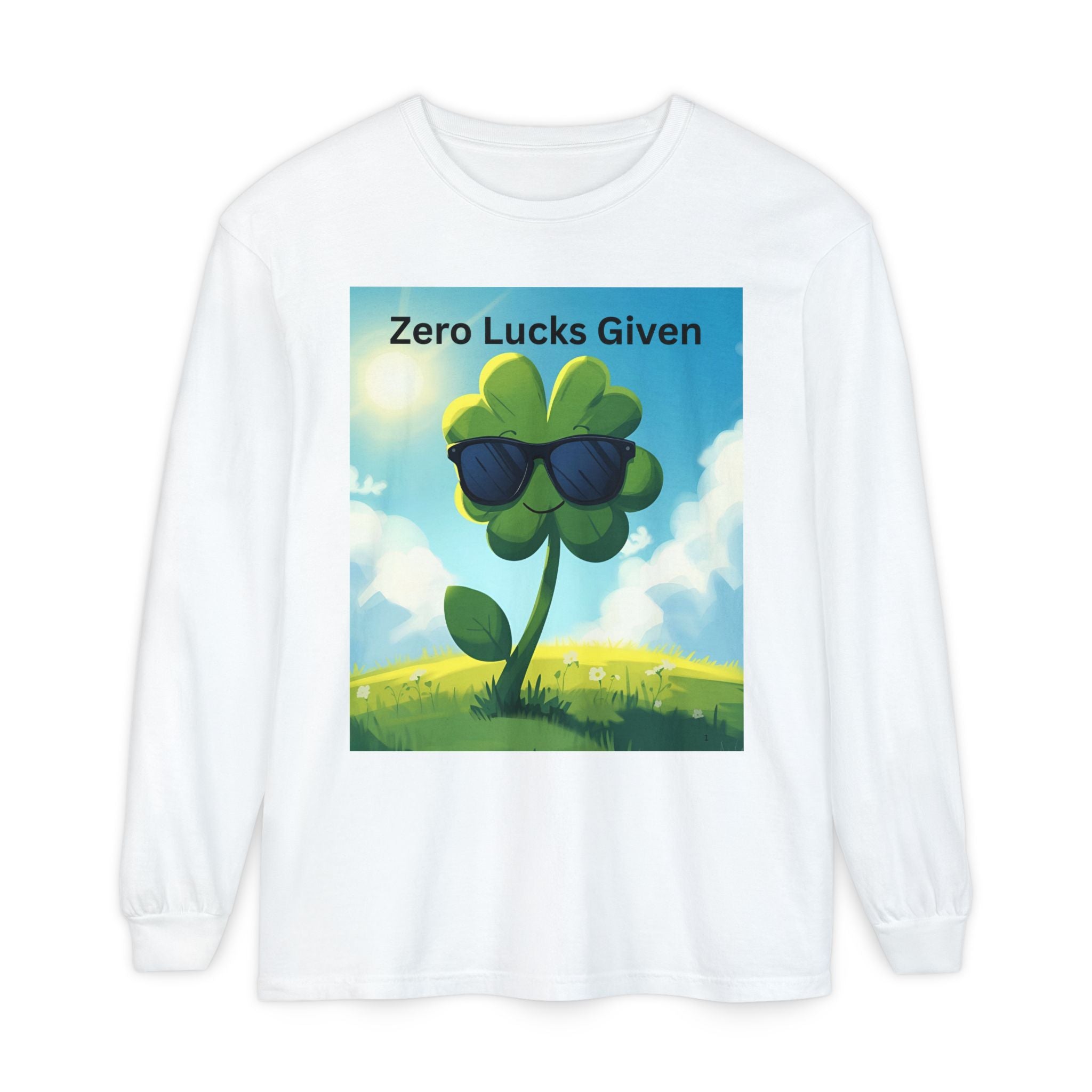 Zero Lucks Given Unisex Garment-dyed Long Sleeve T-Shirt