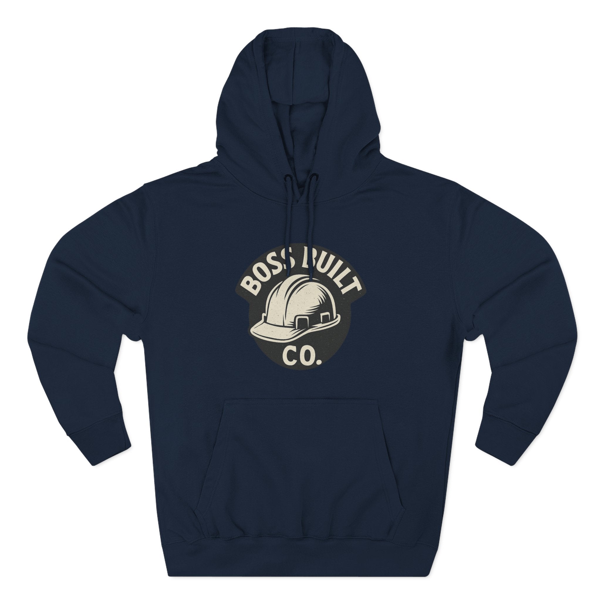 Boss Built Co. Helmet Logo Hoodie — Construction Worker Streetwear