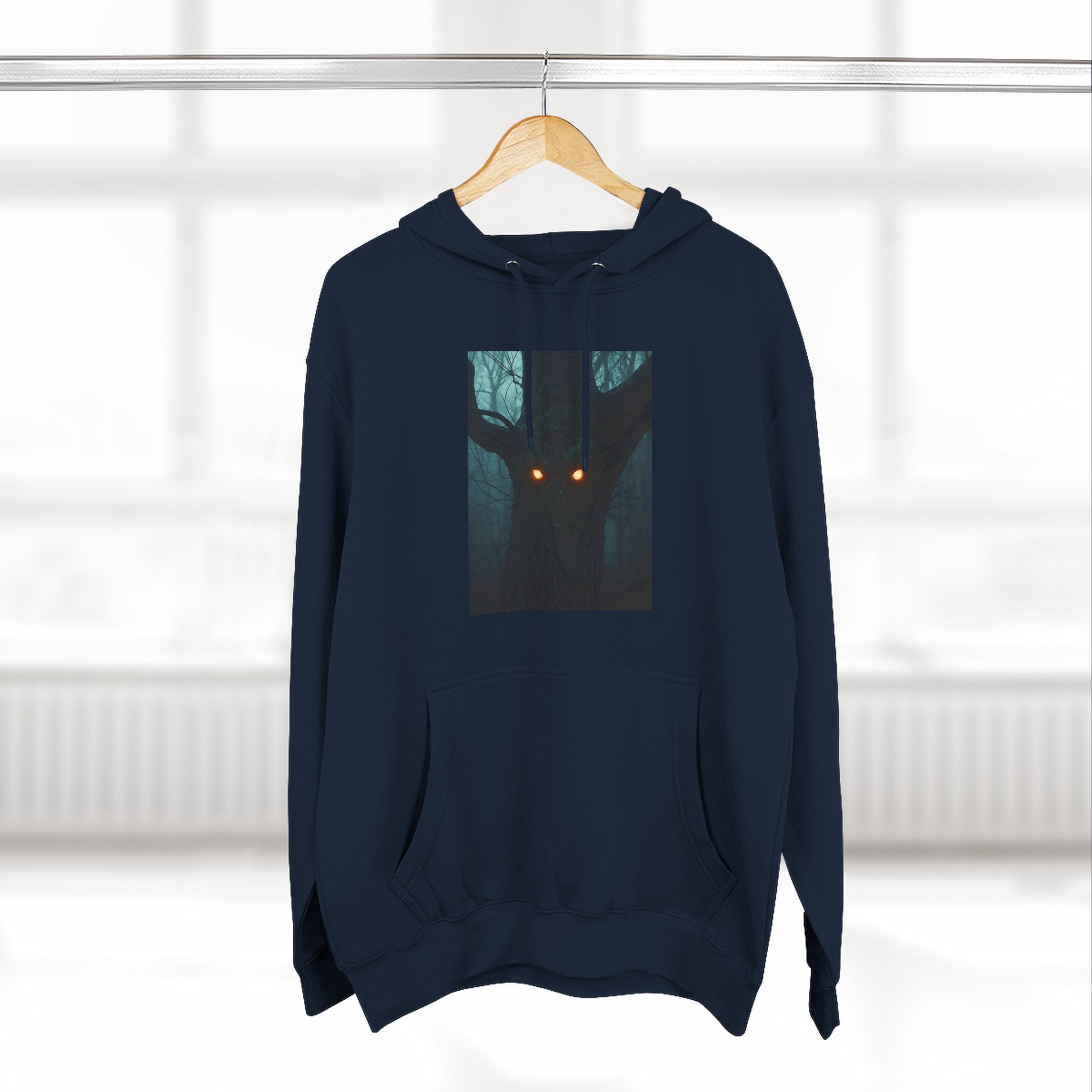 Chilling Nighttime Hoodie, Cozy Fleece Sweatshirt, Outdoor Adventure Attire, Perfect for Bonfire Nights, Gifts for Nature Lovers
