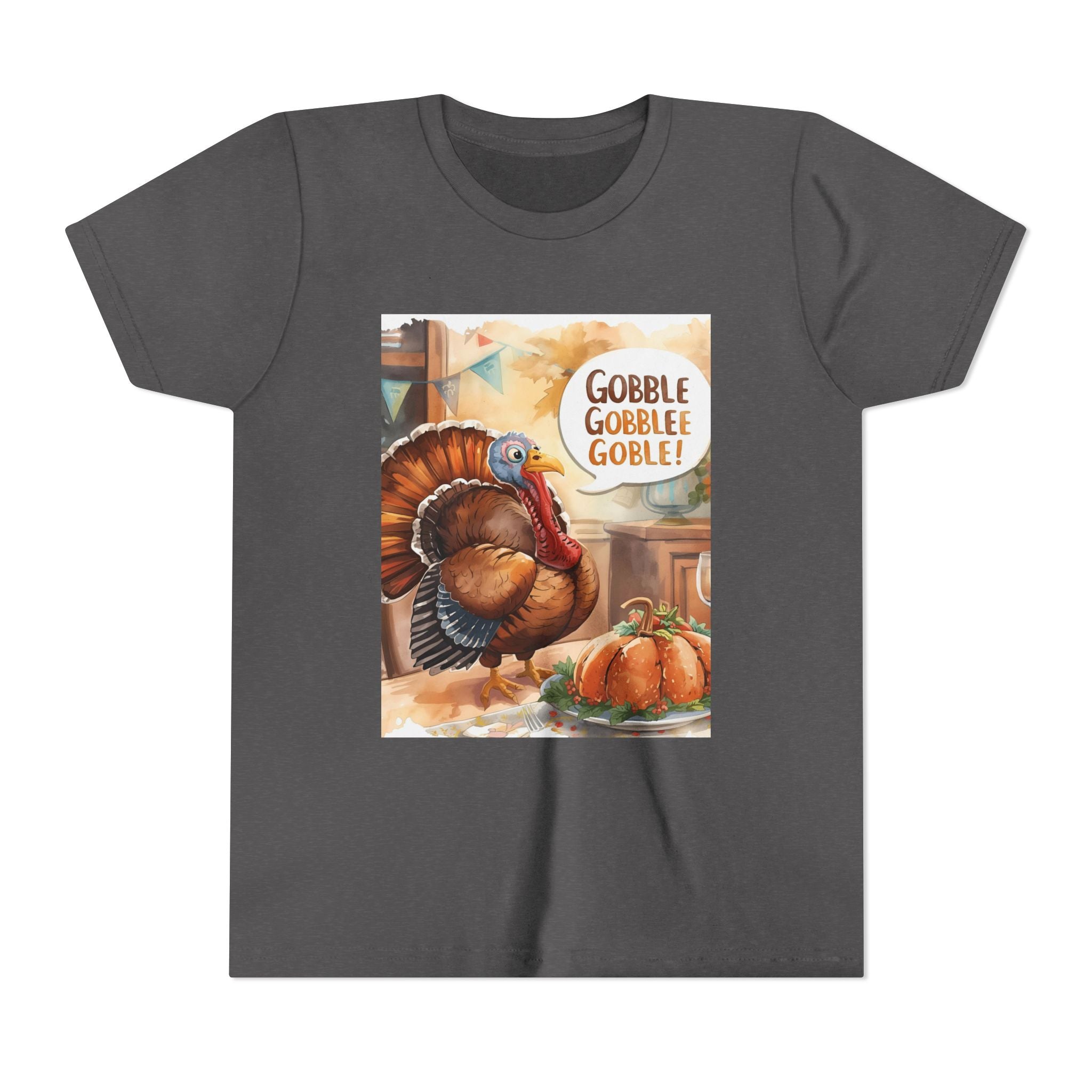 Thanksgiving Turkey Youth Tee, Gobble Gobble Shirt, Kids Thanksgiving Apparel, Fall Celebration Tee, Funny Turkey Shirt