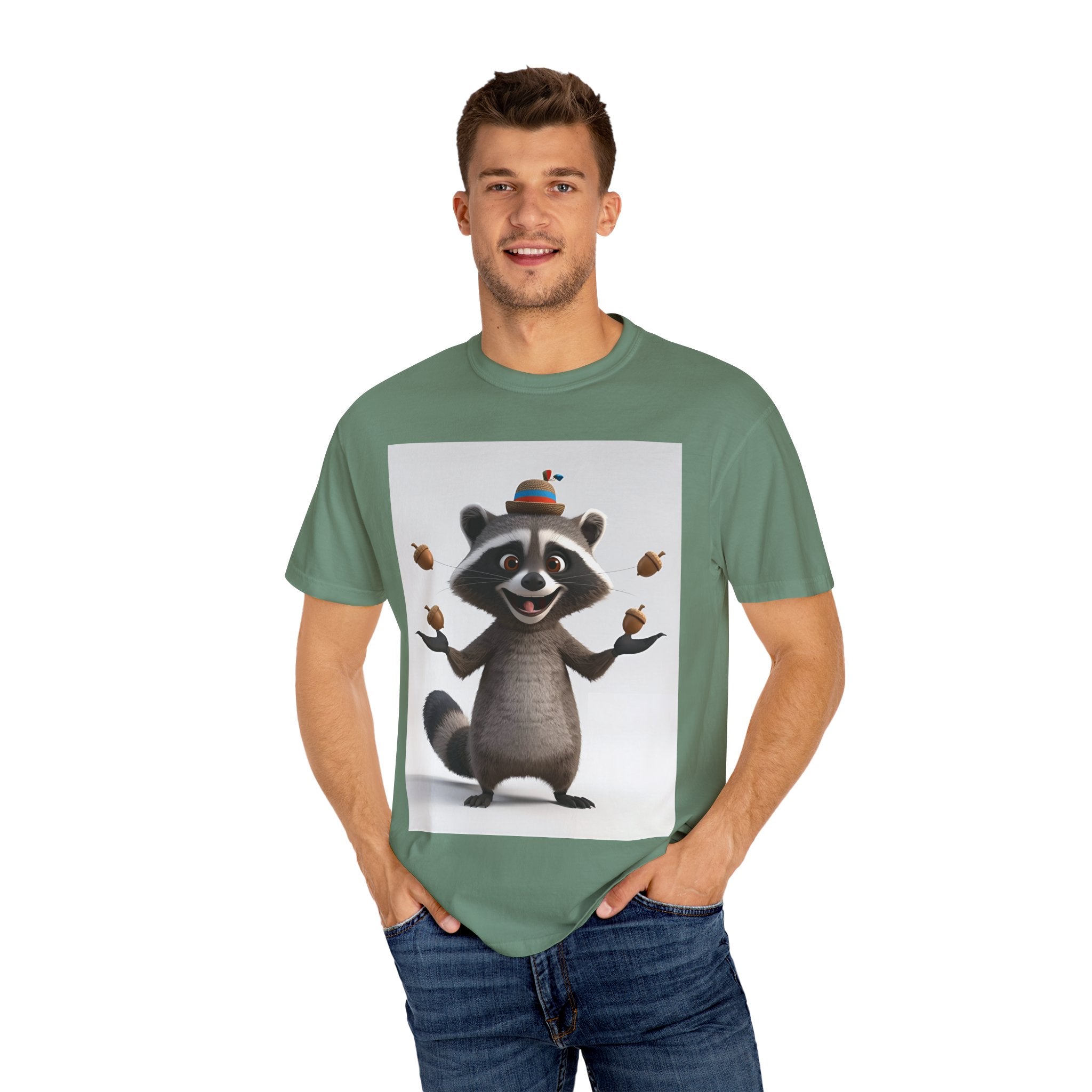Whimsical Raccoon T-Shirt, Unisex Graphic Tee, Cute Animal Shirt, Fun Gift for Kids and Adults, Quirky Nature Lover Apparel, Party Wear